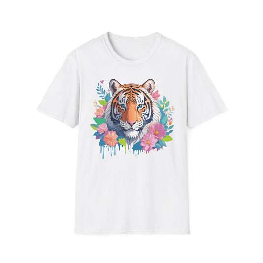 Tiger Themed Unisex Cotton Short Sleeve T Shirt Animal Print Tee