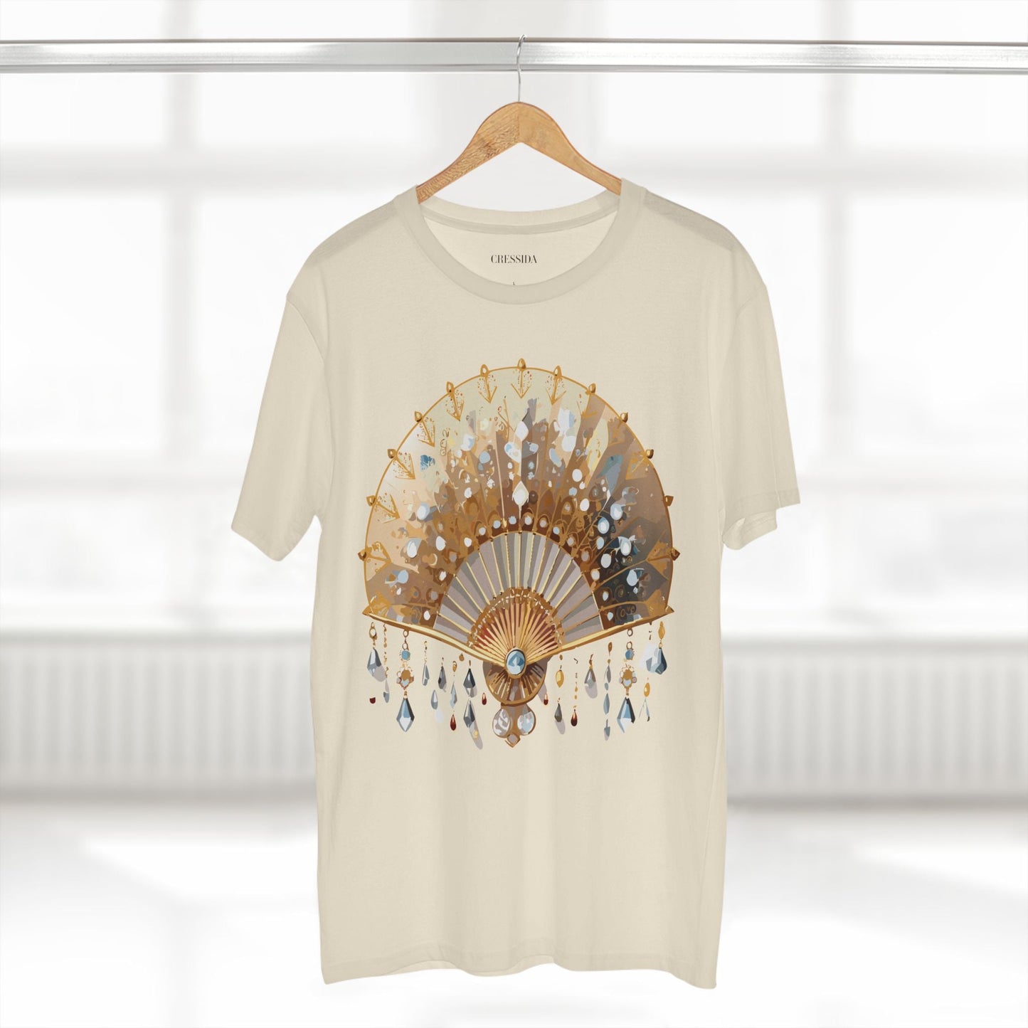 Antique Fan Graphic Design T-Shirt Unisex 100 Cotton Floral Carnival Artwork Tee 15
