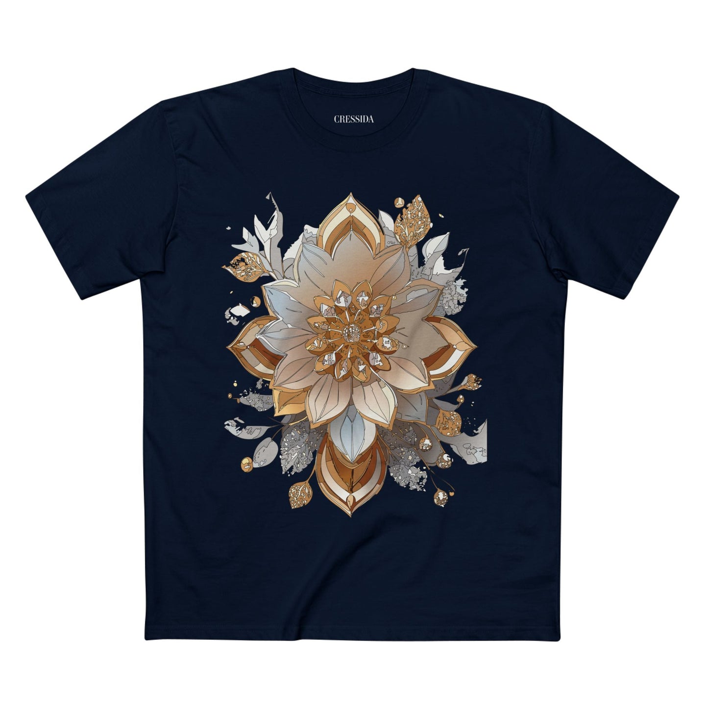 Floral Graphic T-Shirt Unisex 100 Cotton Art Design with Antique Flowers Tee 2
