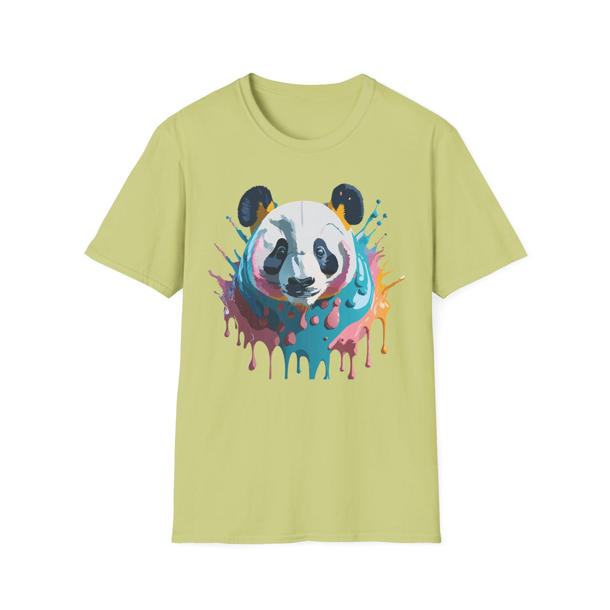 Colorful Watercolor Panda T-Shirt | Dripping Paint Panda Tee