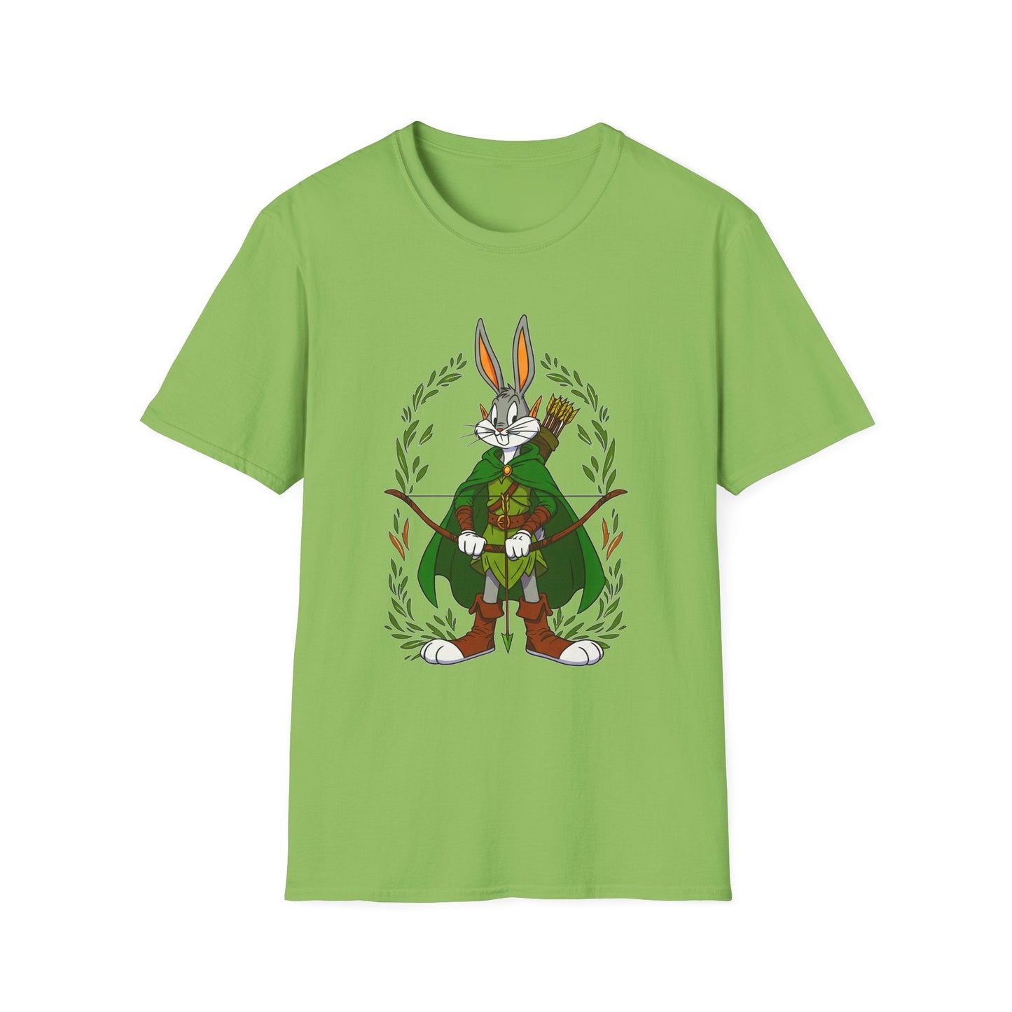 Bugs Bunny T Shirt Cartoon Art Tee Unisex Gildan Softstyle 64000 100 Percent Ring Spun Cotton