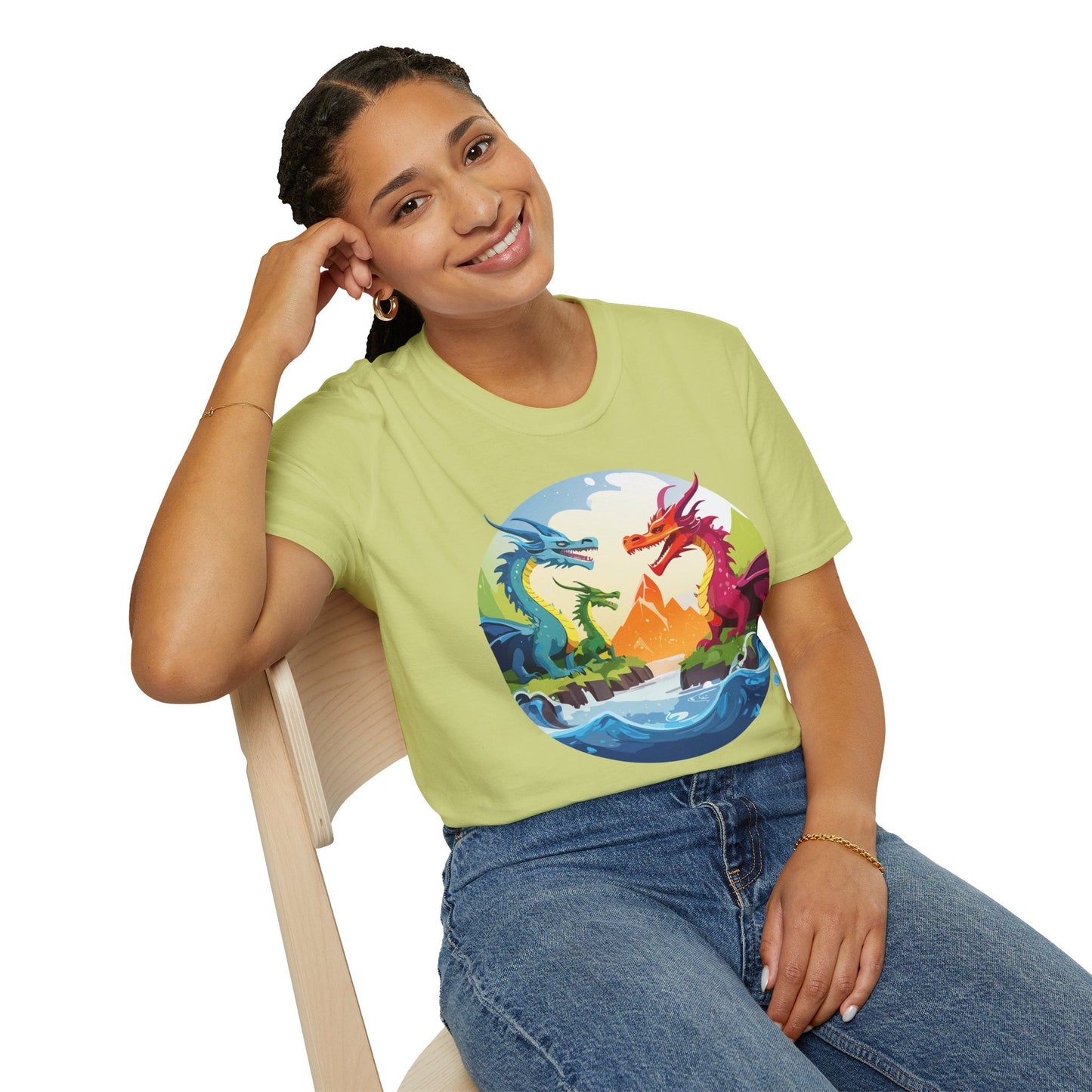 Dragon T Shirt Unisex Dragon Tee 100 Percent Ring Spun Cotton Softstyle Comfort Fit