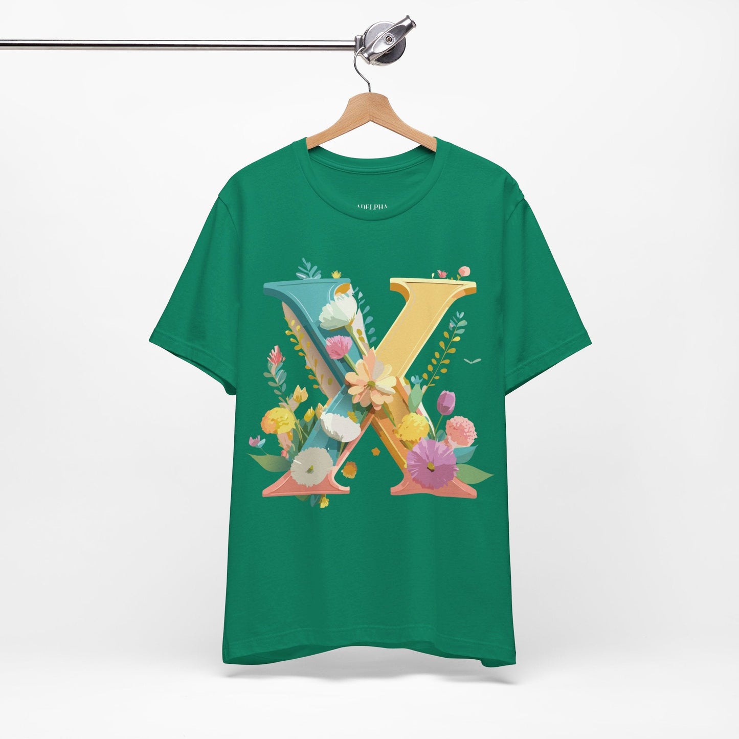 Letter X Shirt Unisex Graphic Tee Adelpha Vintage Inspired Artwork Short Sleeve Edition