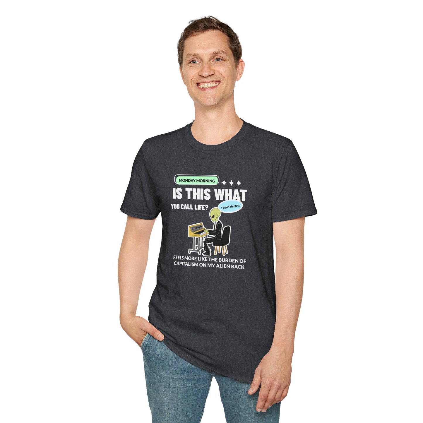 Alien Office Worker T-Shirt Unisex Cotton