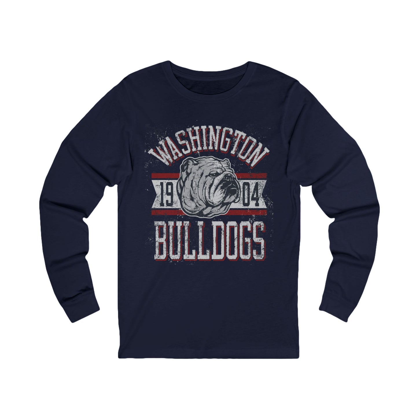 Varan8 Unisex Bulldogs Logo Long Sleeve Tee, Sports Logo Jersey Shirt, Sports Bulldogs T-Shirts with Long Sleeves