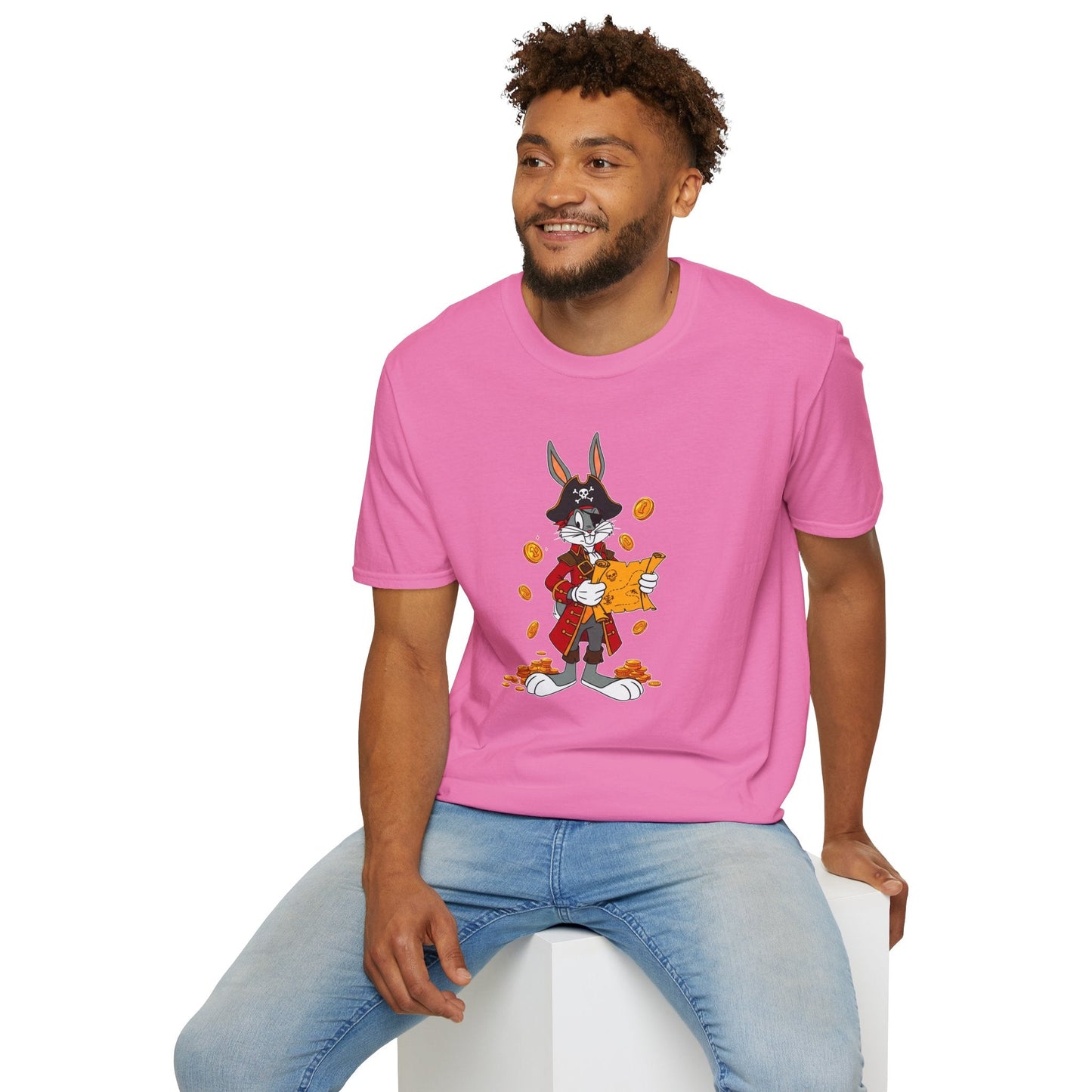 Bugs Bunny Cartoon T Shirt Unisex Gildan Softstyle 64000 Tee With Animated Artwork