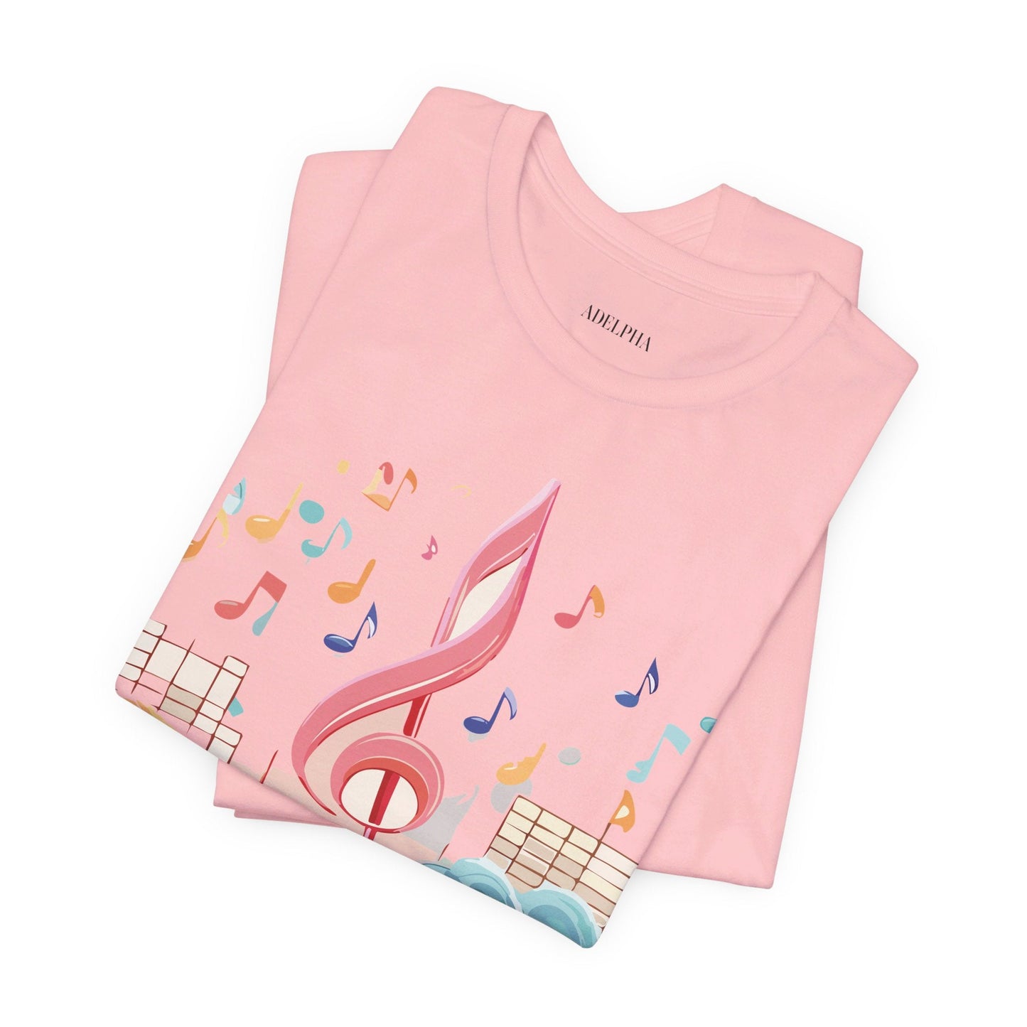 Music Graphic Unisex 100 Cotton Vintage Art with Musical Elements Tee 30