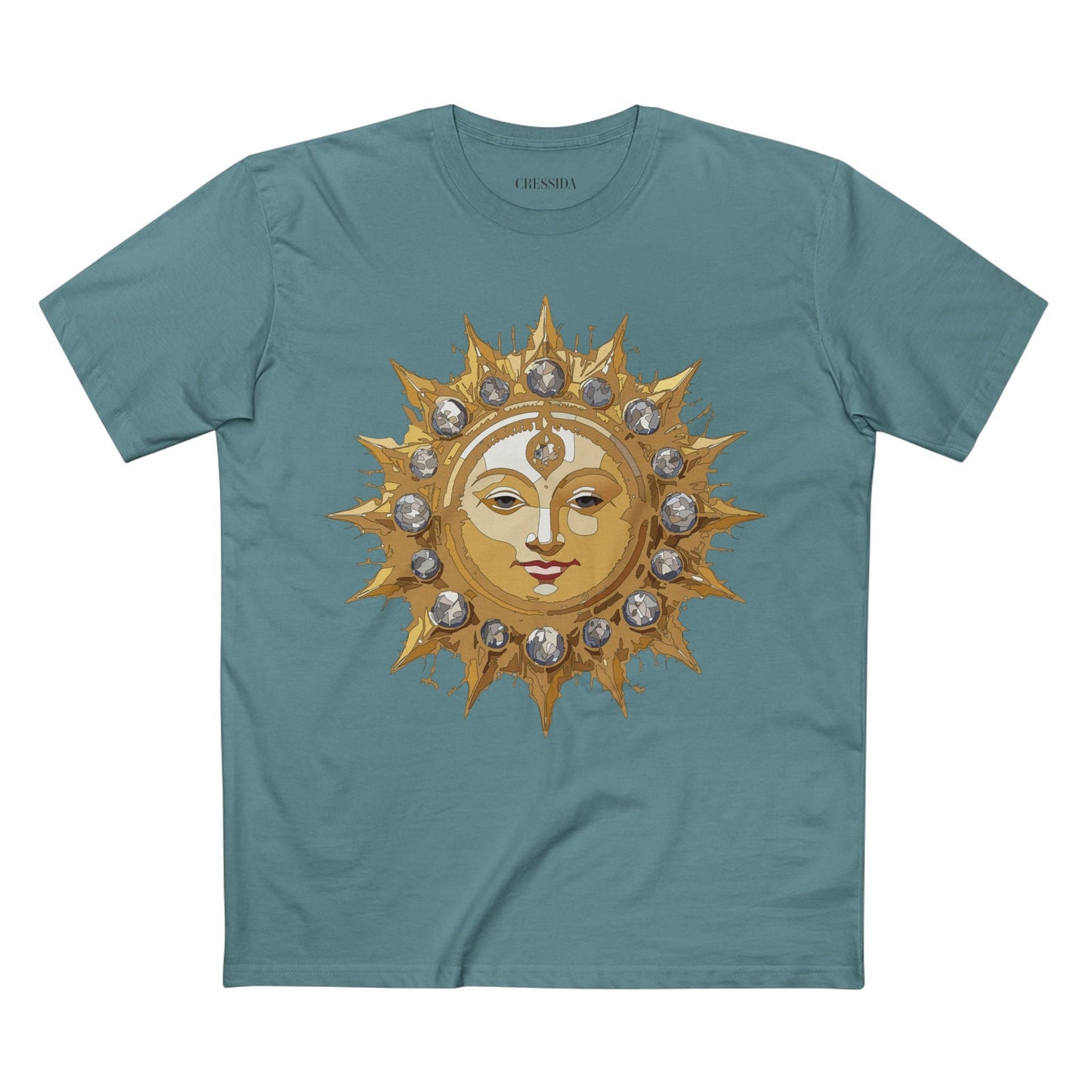 Gold Sun Graphic Unisex 100 Cotton T-Shirt with Golden Art Design 2