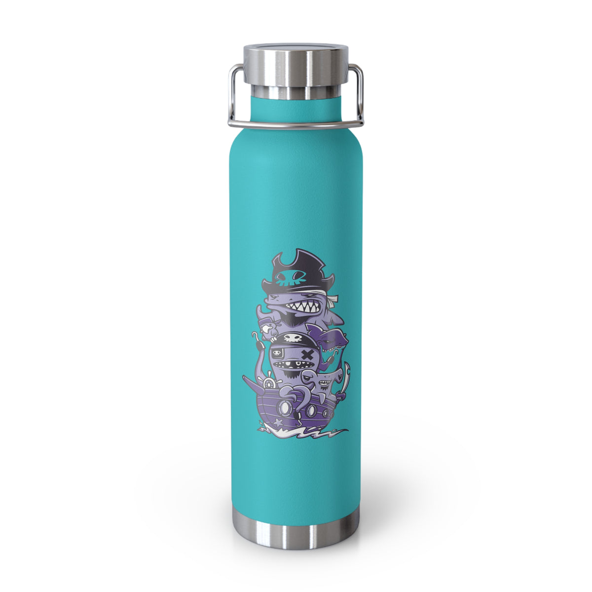 22oz Copper Insulated Water Bottle with Cartoon Design - CV79