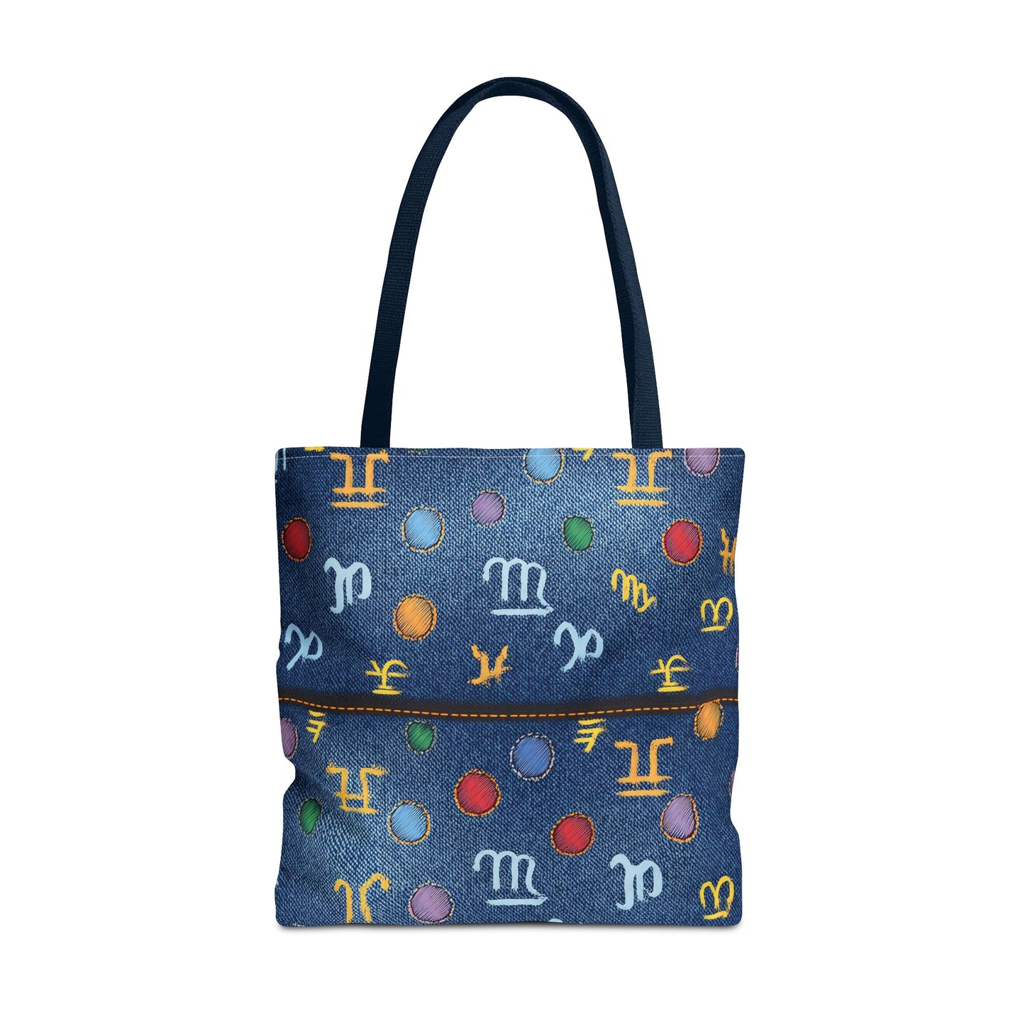 Denim Fabric Imitation Print Unisex Canvas Bag Poly Spun 3 Sizes Tote Bag 184-4