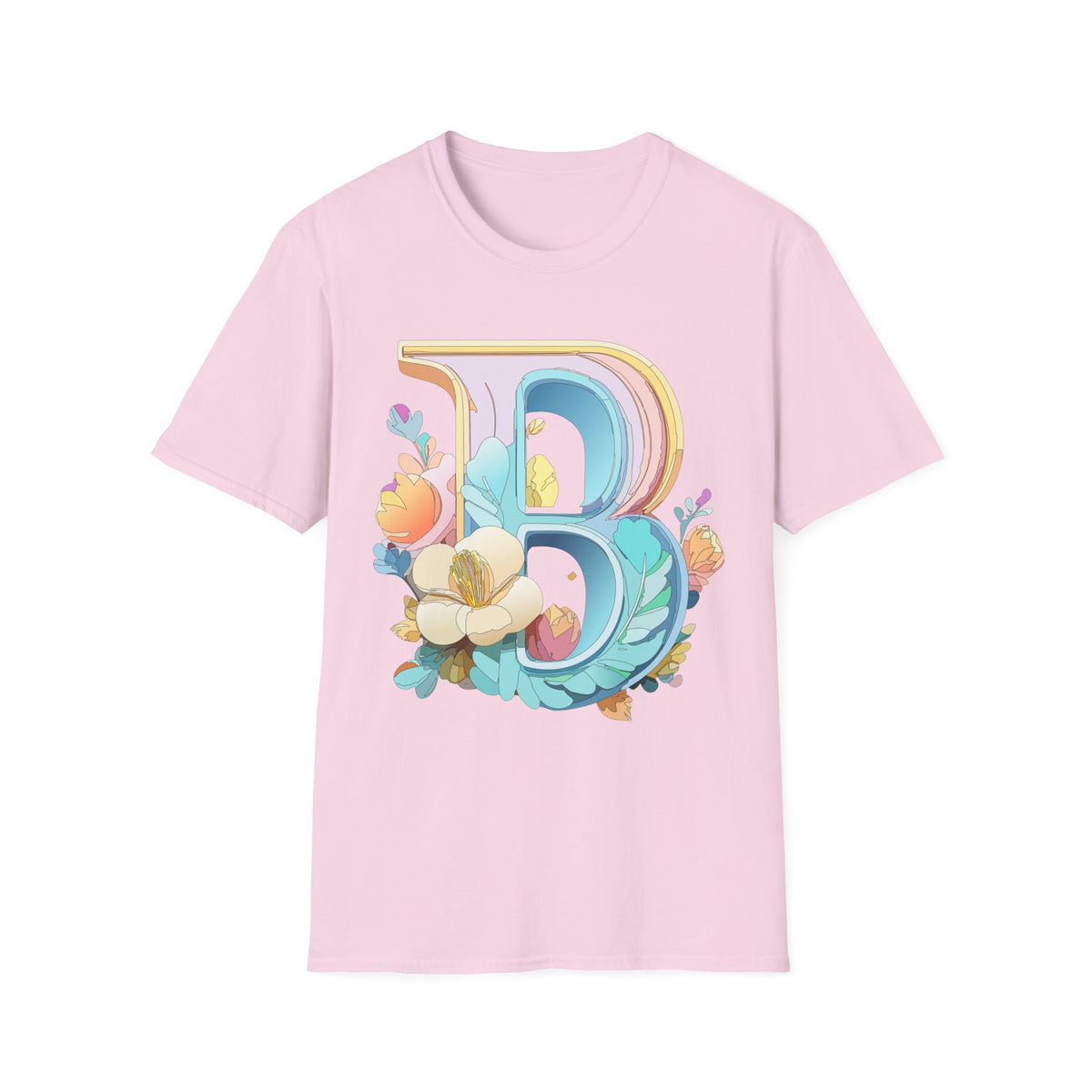 Floral Letter B T-Shirt | Botanical Monogram Tee