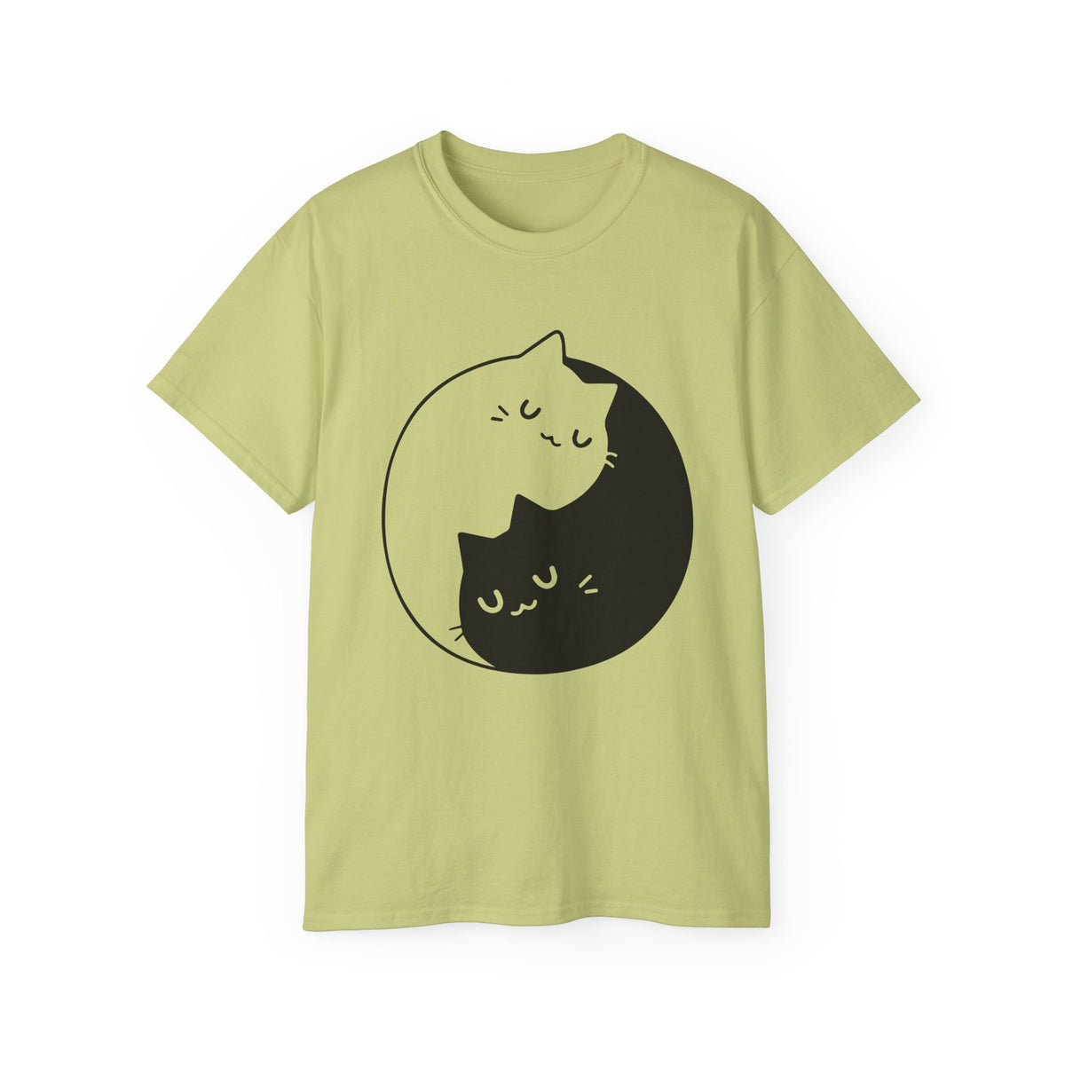 Yin Yang Cats T-Shirt | Black White Cat Illustration, Cute Kittens Tee