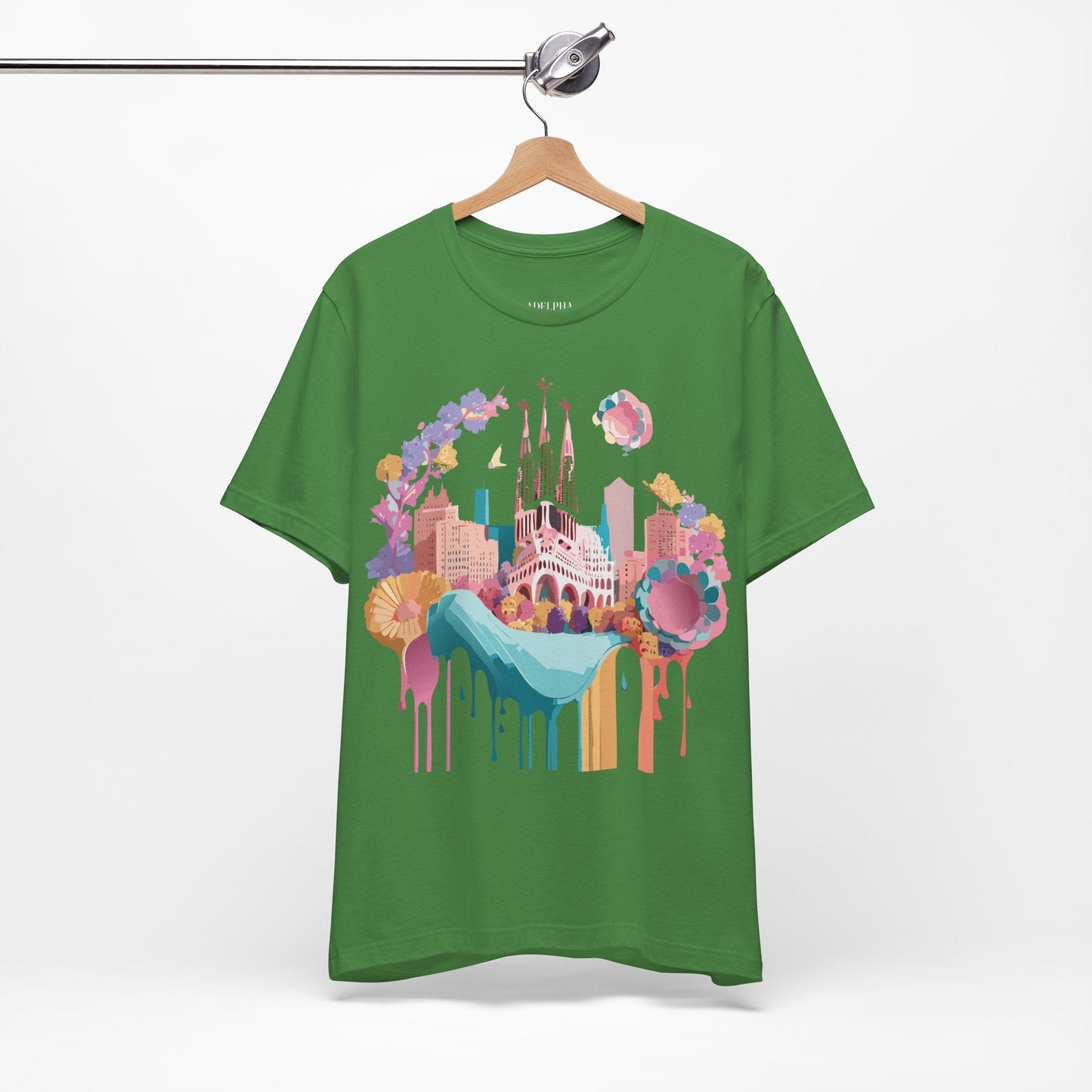 Tourist Shirt Barcelona Graphic Tee Unisex Vintage Style Adelpha Artwork Art Design Tee