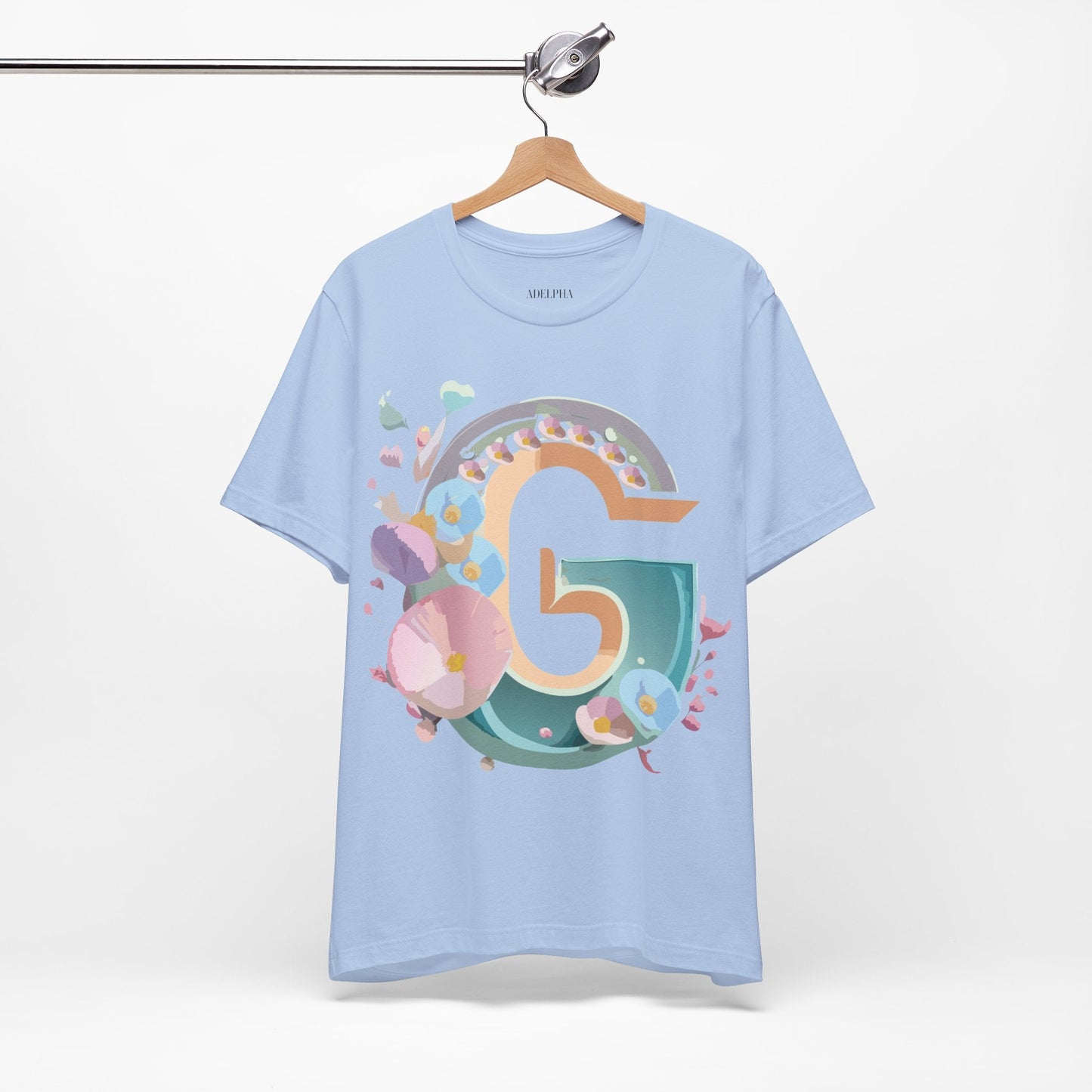 Letter G Graphic Tee Unisex Jersey Short Sleeve From Adelpha Art Design Vintage Inspired Shirt