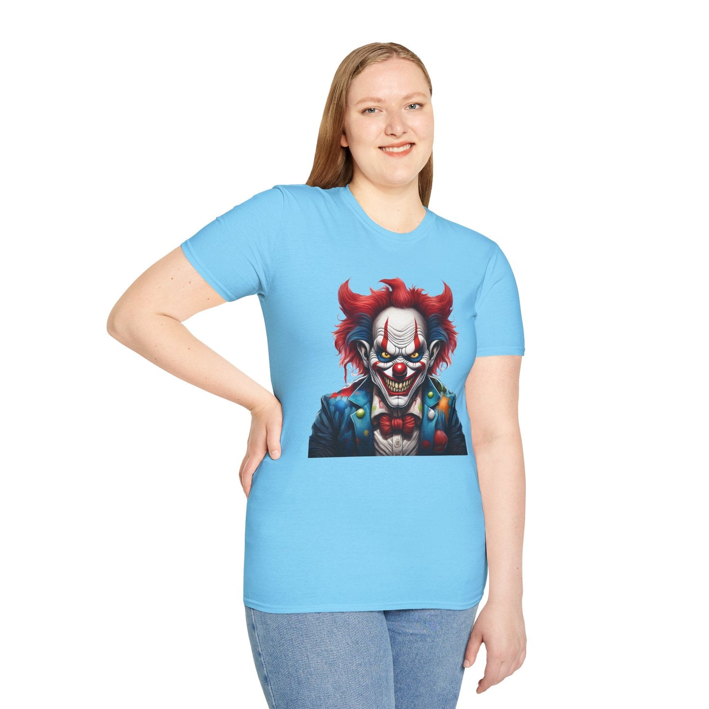 Unisex Clown Shirt With Funny Man Circus Print Tee Gildan Softstyle 64000 Classic Comfort Wear