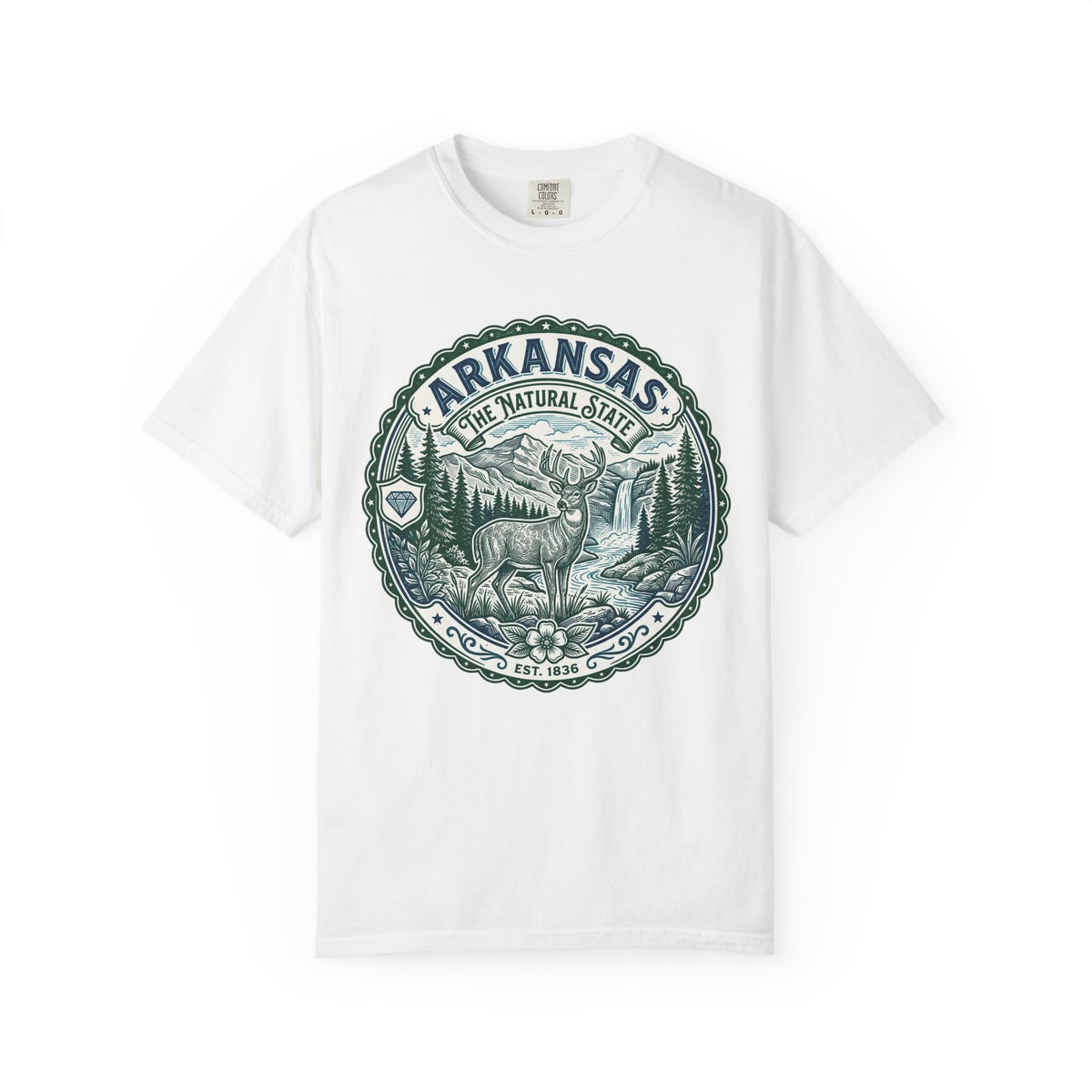 Arkansas Graphic Heavyweight Garment-Dyed Travel Tourist Graphic Gift Tee Unisex 100 Cotton Comfort Colors T-Shirt