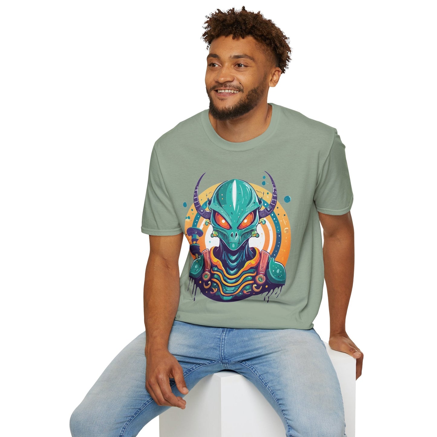 Alien T Shirt Cosmos Shirt Unisex Softstyle Tee 100 Percent Ring Spun Cotton Short Sleeve