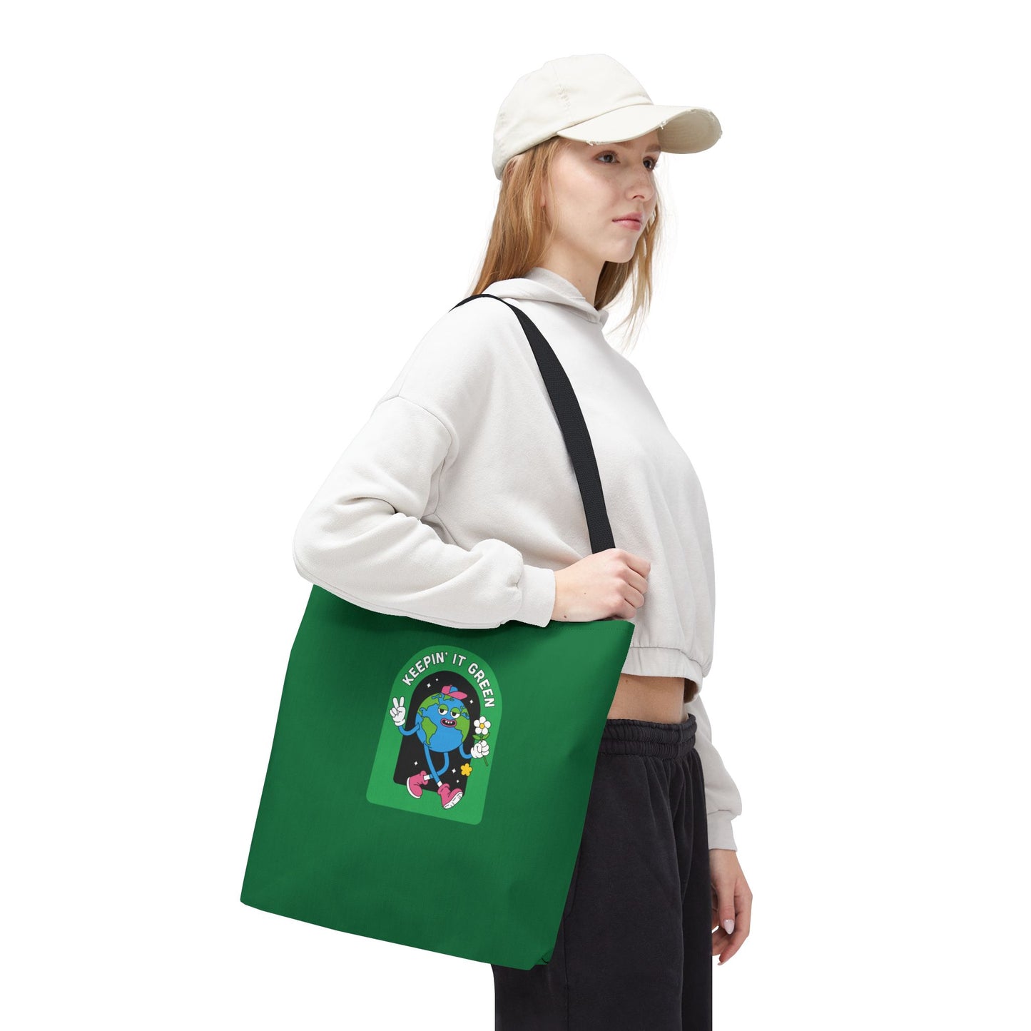 ECO GREEN COLOR CANVAS BAG HIGH-QUALITY 100% SPUN POLYESTER 3 SIZES BAG-E6