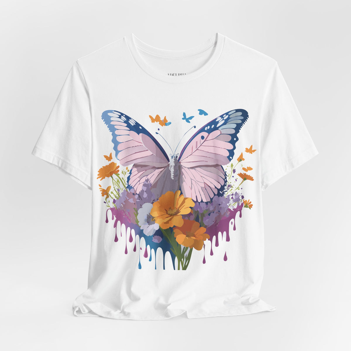 Butterfly Graphic Unisex Cotton Bella+Canvas Tee with Art Design n20