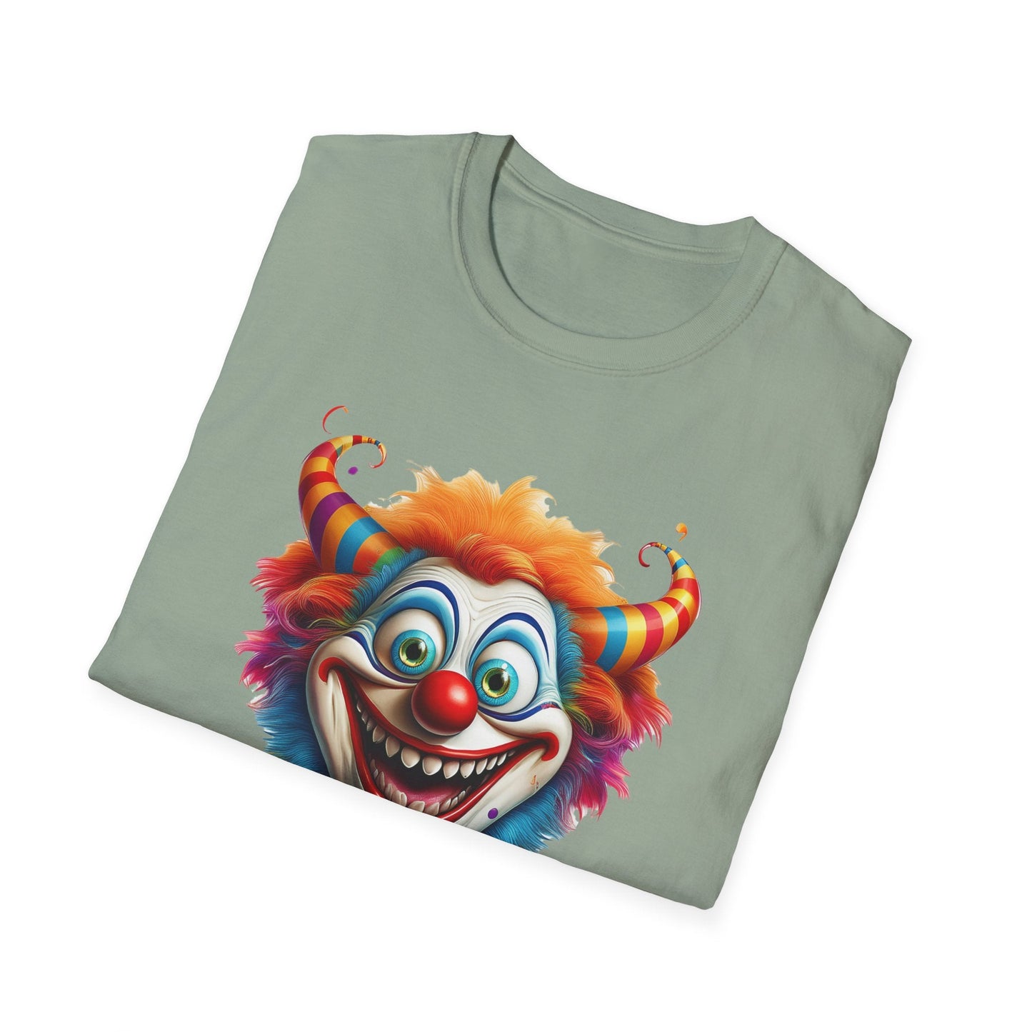 Unisex Clown Shirt Circus Tee Funny Man Shirt Scary Man Shirt Gildan Softstyle 64000