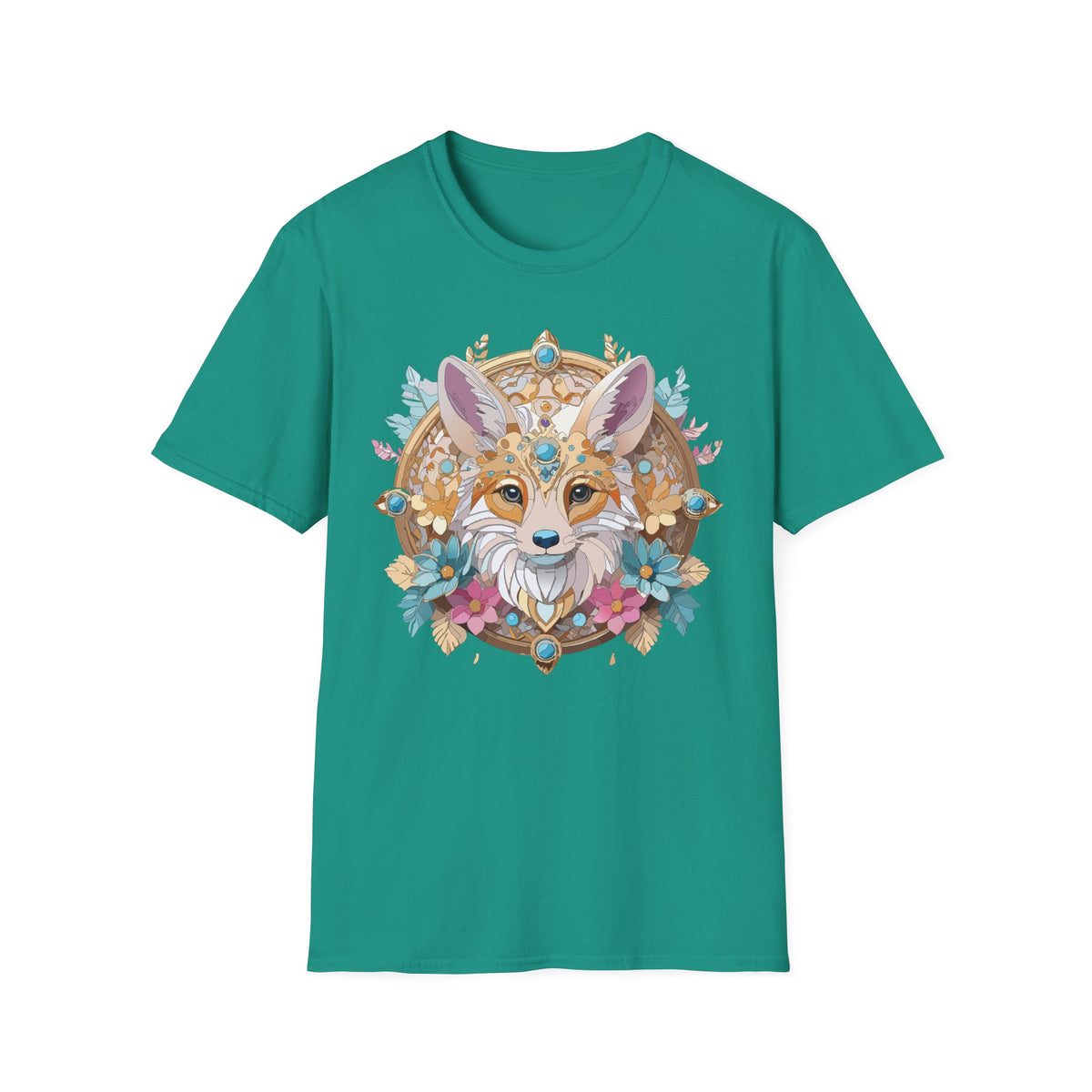 Boho Fox Mandala T-Shirt | Floral Fox Face Tee
