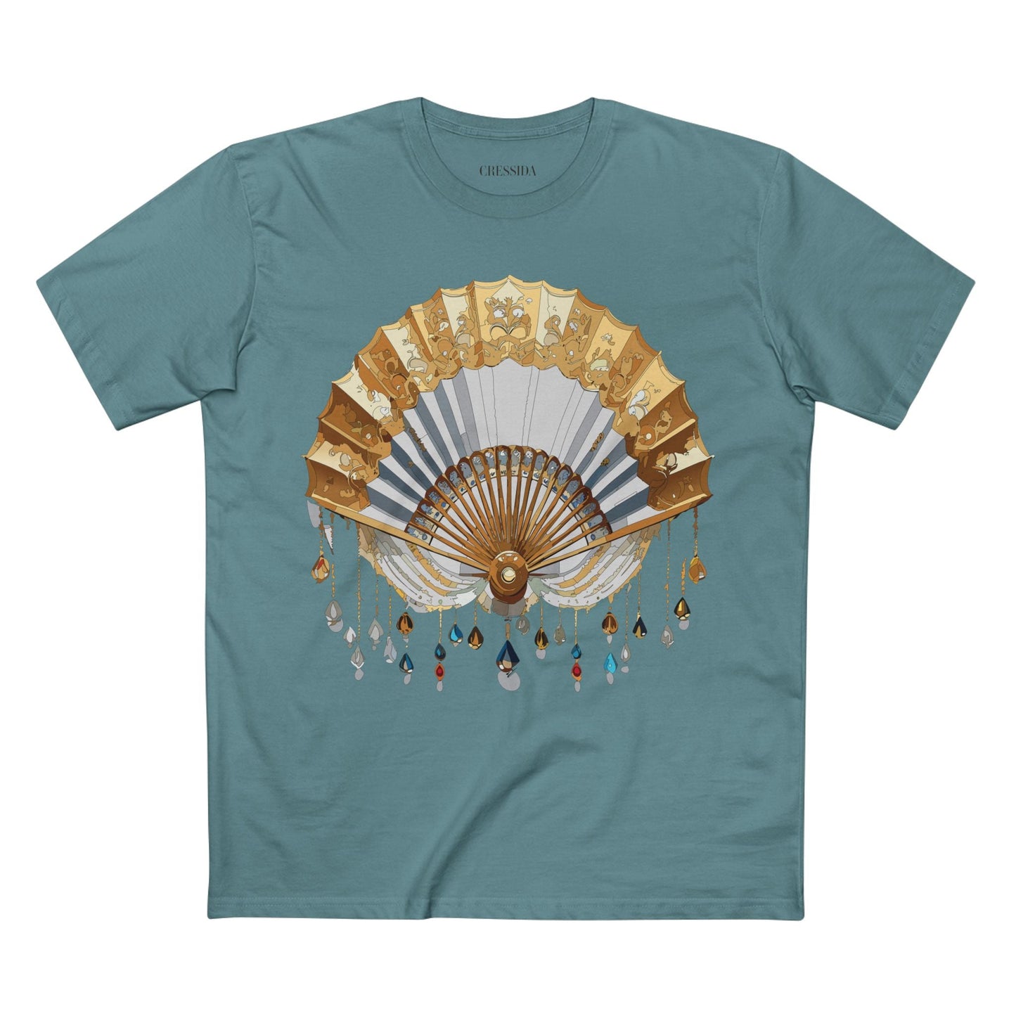 Antique Fan Graphic Design T-Shirt Unisex 100 Cotton Floral Carnival Artwork Tee 13