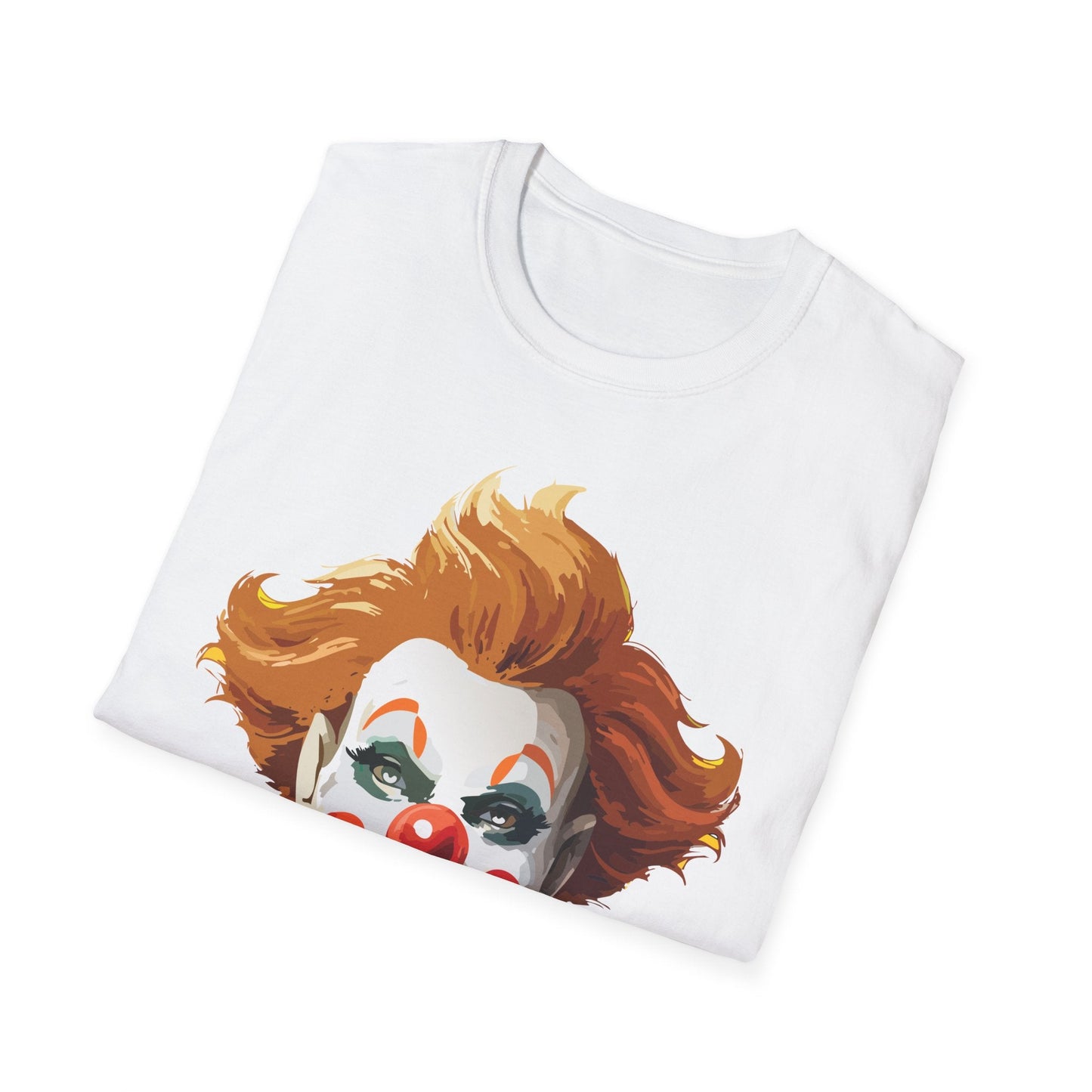 Clown Theme T Shirt Funny Man Circus Scary Man Unisex Gildan Softstyle Graphic Tee Everyday Wear