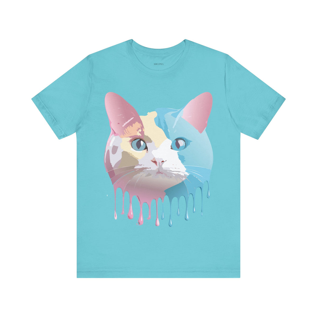 Cat Graphic Unisex Cotton Bella+Canvas Tee with Art Animal Design d03
