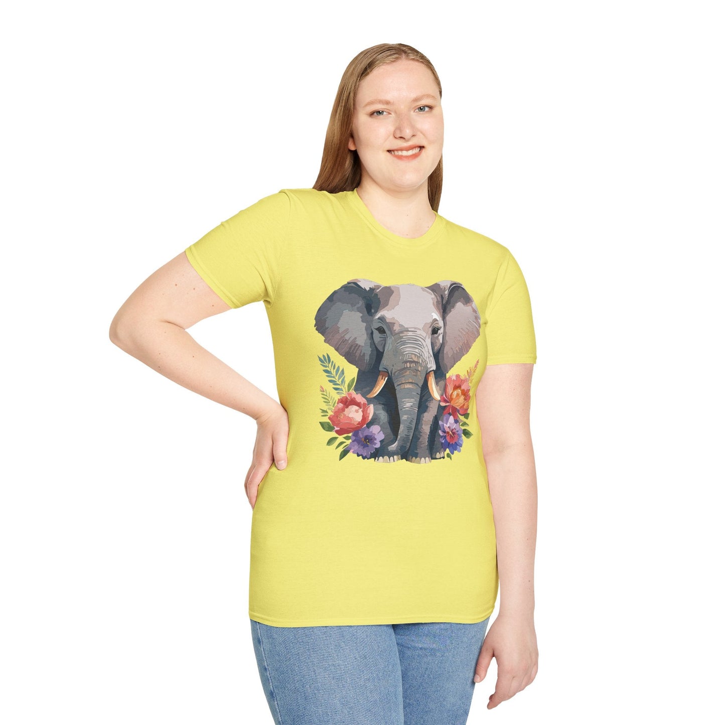 Elephant T Shirt Unisex Gildan Softstyle 64000 100 Percent Ring Spun Cotton Casual Tee
