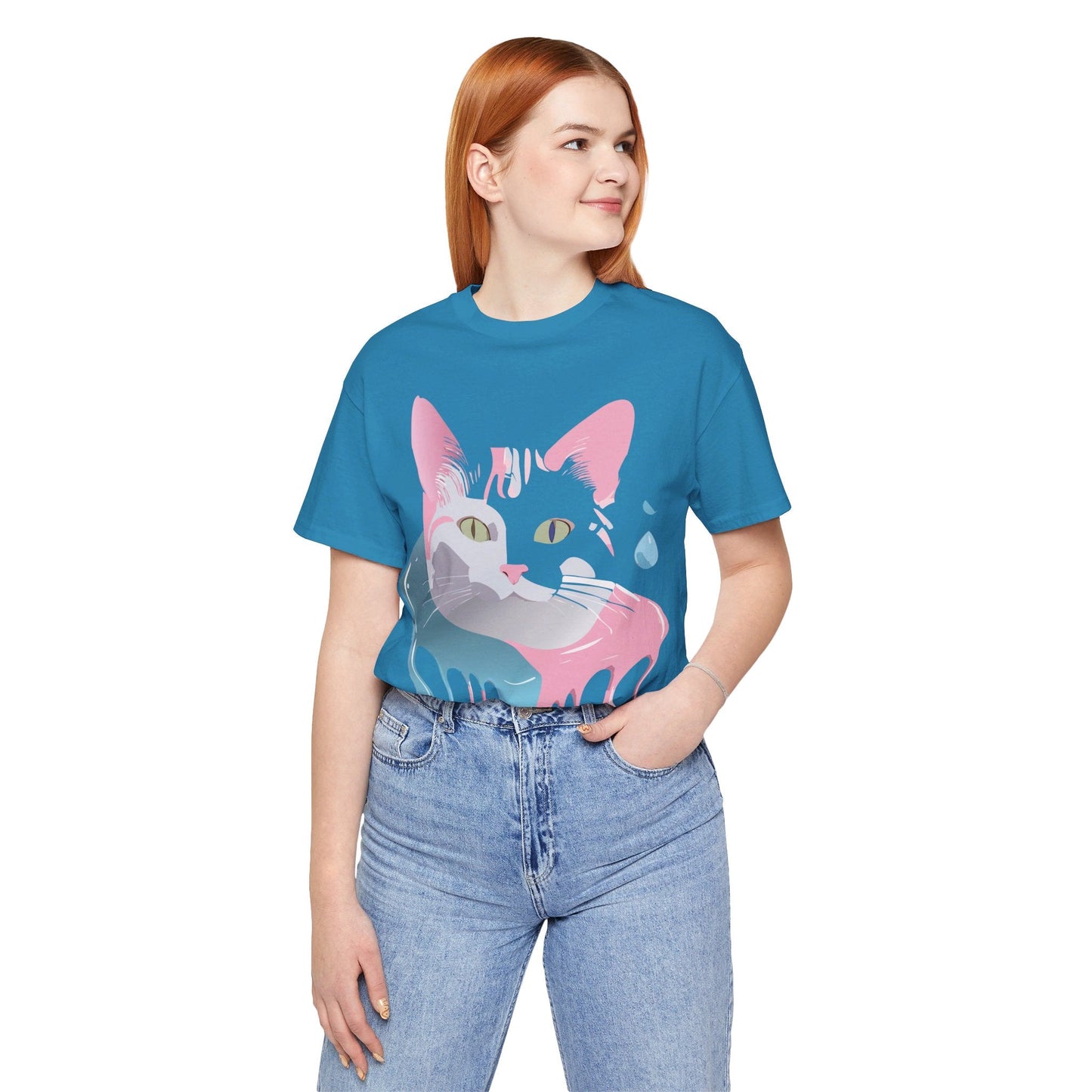 Cat Graphic Tee Unisex Short Sleeve T Shirt Adelpha Vintage Inspired Design