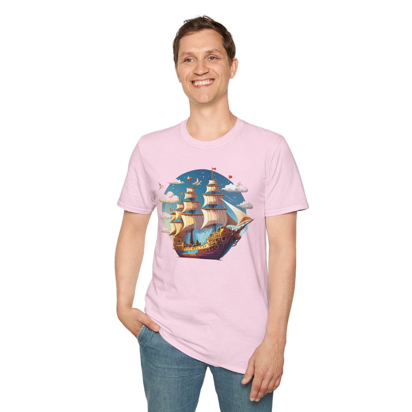 Ship T Shirts Frigate Vessel Tee Shirt Unisex Gildan Softstyle 64000 Cotton Tee Comfort Fit