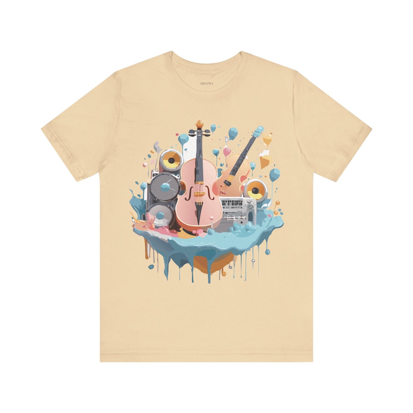 Adelpha Vintage Inspired Music Graphic T Shirt Unisex Jersey Short Sleeve Tee Artwork