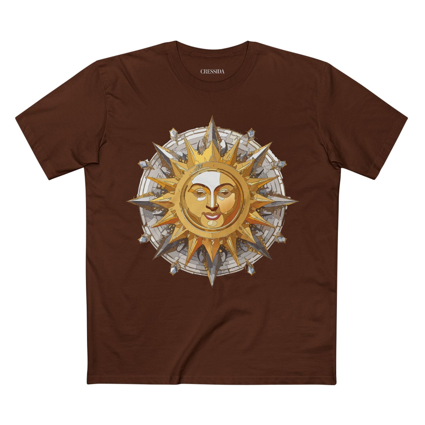Gold Sun Graphic Unisex 100 Cotton T-Shirt with Golden Art Design 12