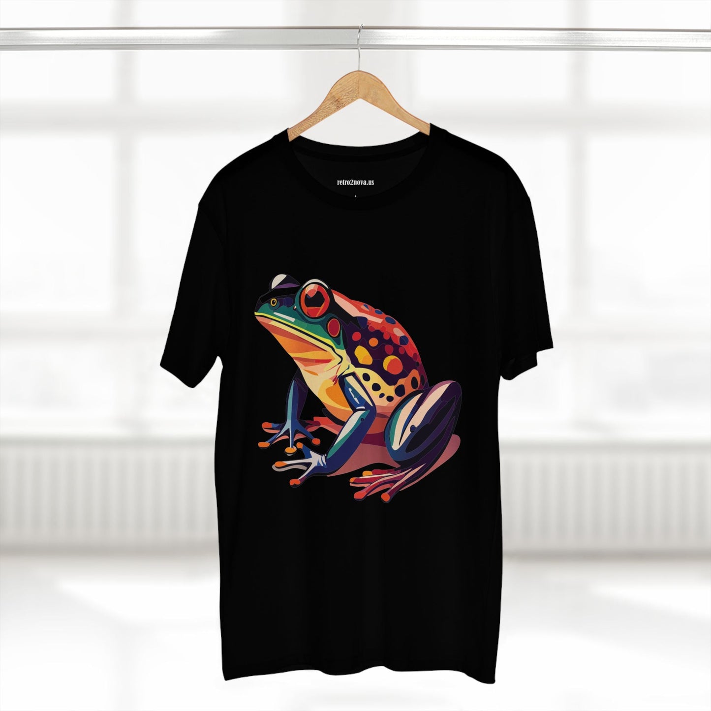 Unisex Frog Animal Shirt Art Tee By Retro2Nova Premium Cotton Staple Tee With Original Custom Artwork