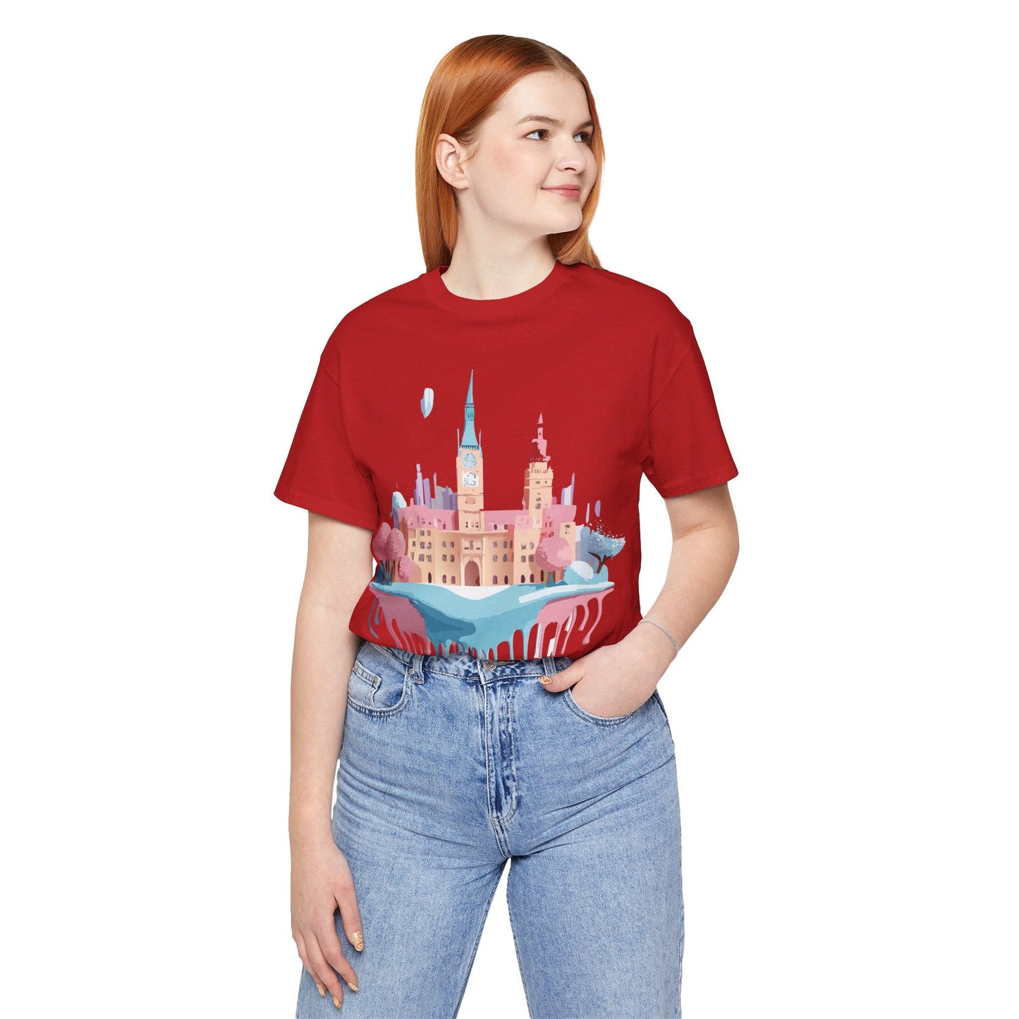 Prague Tourist Shirt Unisex Short Sleeve Graphic Tee Featuring Adelpha Vintage Artwork