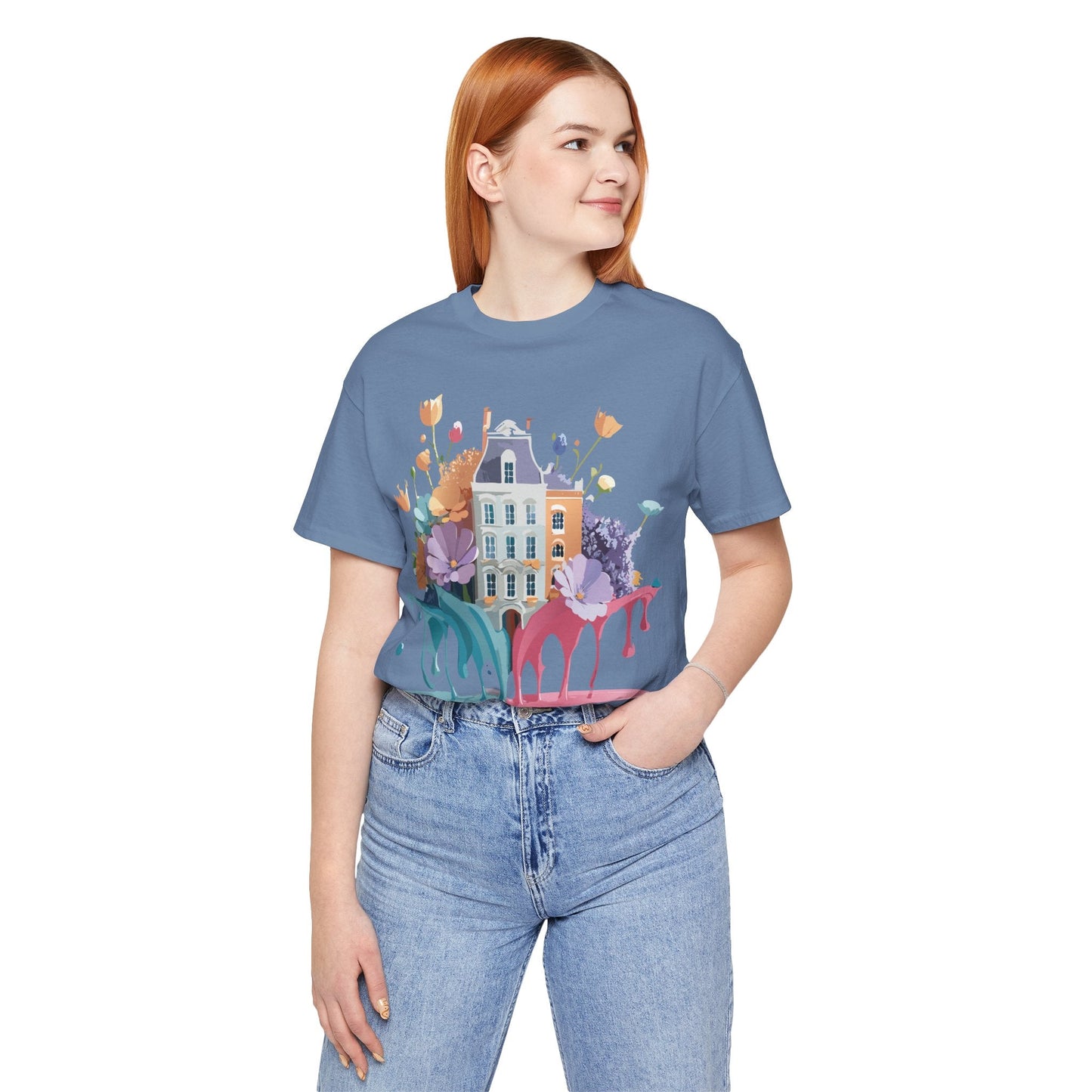 Adelpha Vintage Amsterdam Graphic Tee For Everyday Casual Wear Unisex Short Sleeve Shirt