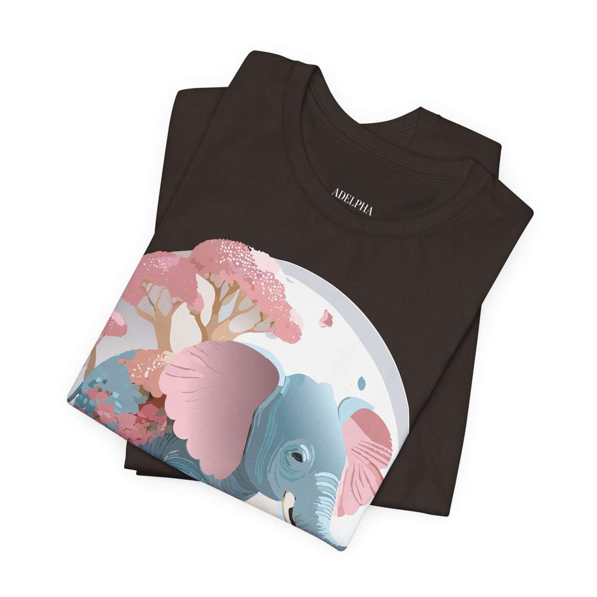 Elephant Graphic Unisex Cotton Bella+Canvas Tee with Art Animal Design e137