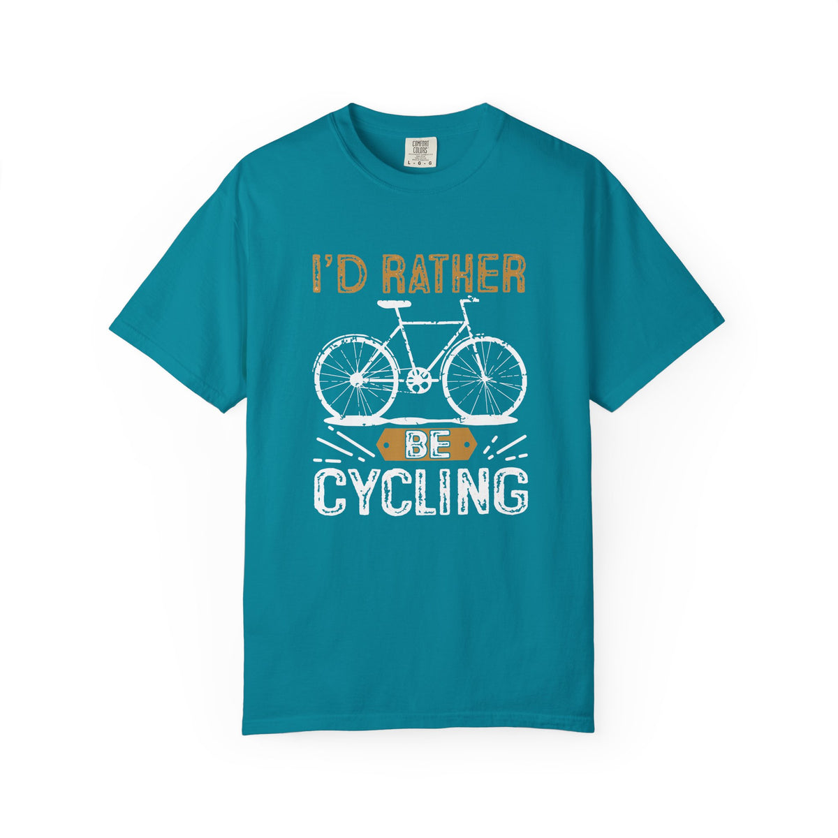 Id Rather Be Cycling Bicycle Graphic Unisex Comfort Colors Garment-Dyed Heavyweight 100 Cotton Art Design T-Shirt w58