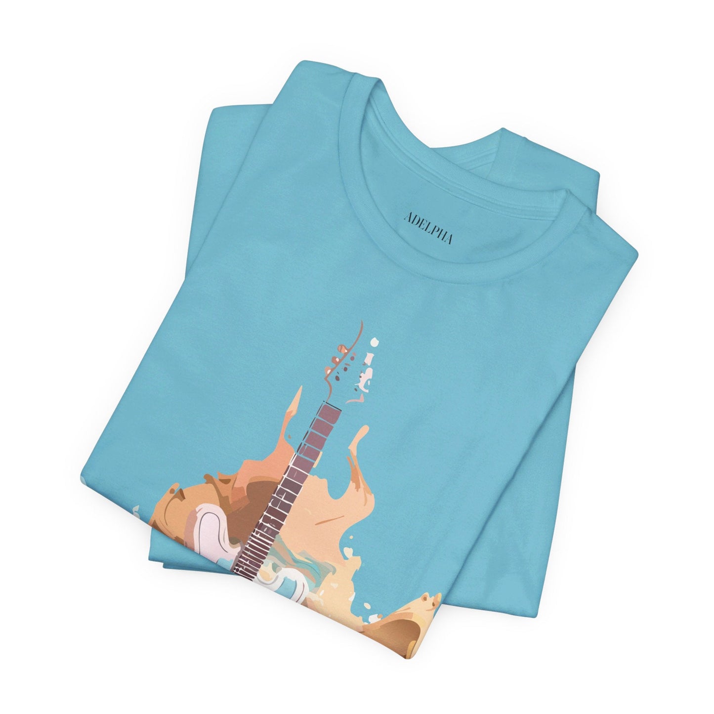 Music Graphic Unisex 100 Cotton Vintage Art with Musical Elements Tee 46