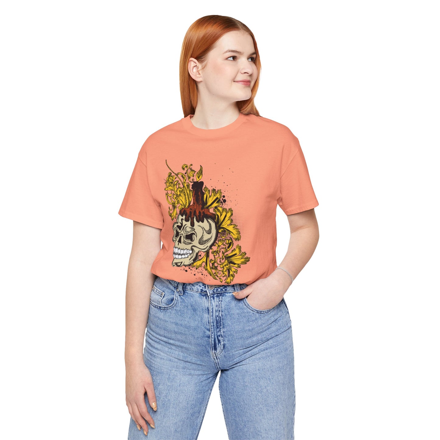 Rock Skull Graphic Design Tee, Skull Shirt, Vintage Tees, Art Design T-Shirt, Vintage Graphic Tee, Art Shirts with Skulls