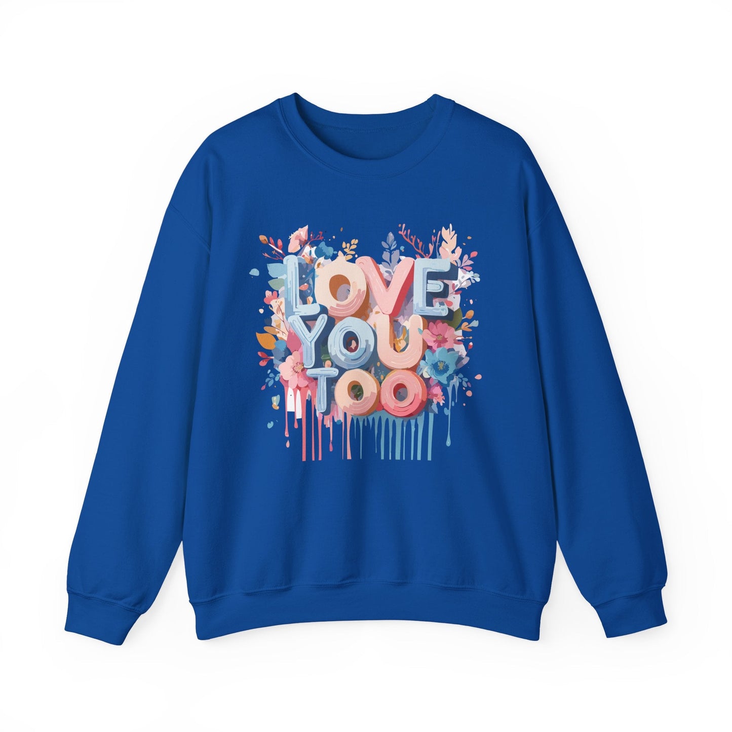 Floral Love Sweatshirt Unisex Valentine Day Crewneck 50 50 Cotton Polyester Cozy Warm Heavy Blend