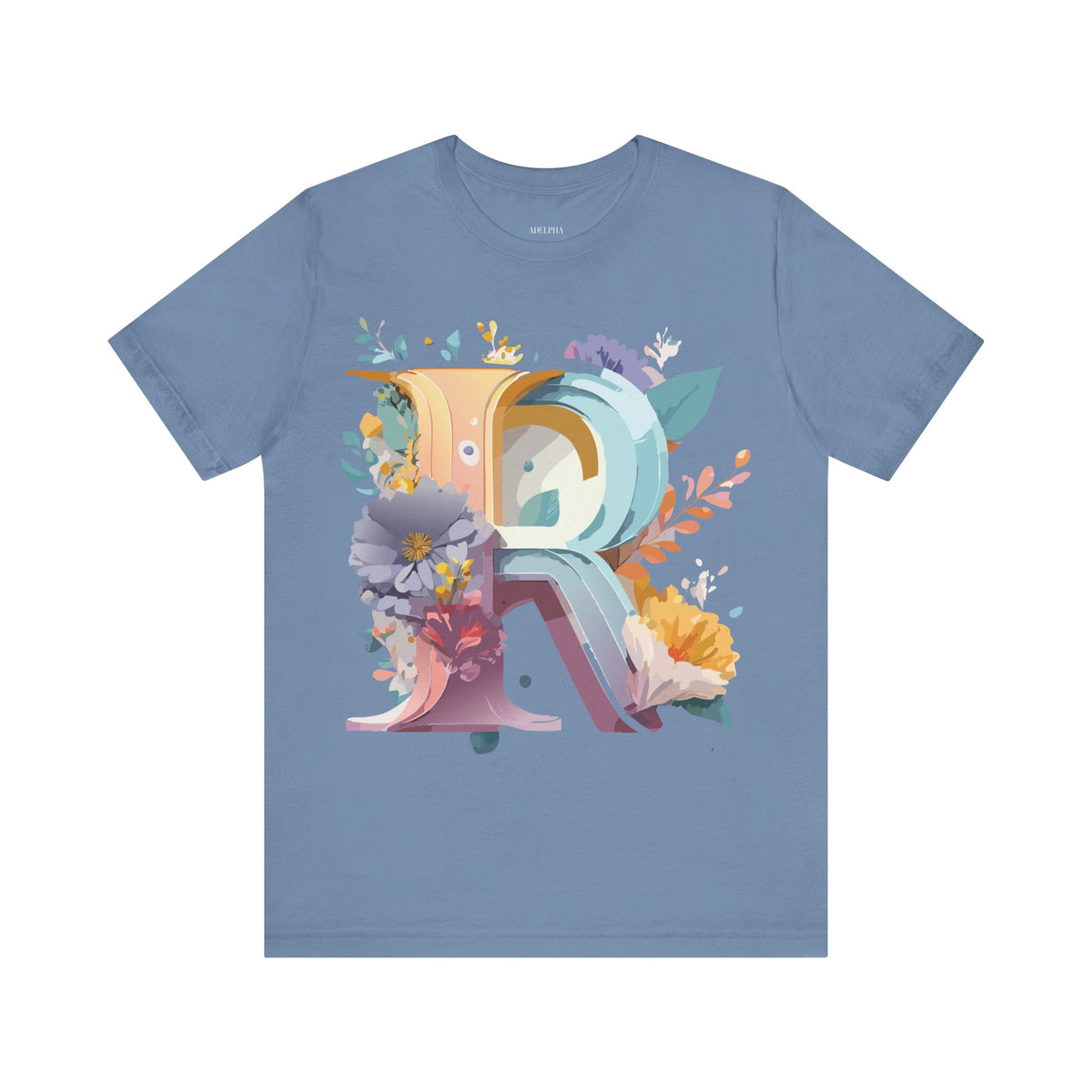 Letter R Graphic Unisex Cotton Bella+Canvas Tee with Art Letter Design