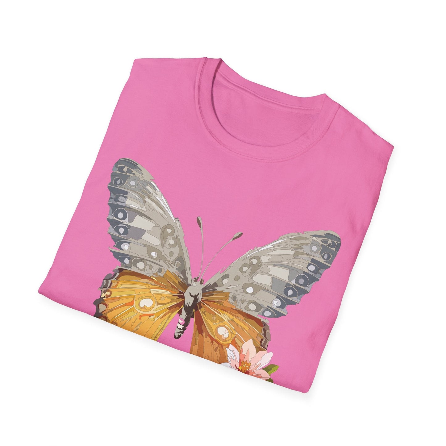 Unisex Butterfly T Shirt Monarch Print Softstyle Cotton Tee Gildan 64000 Lightweight Comfort