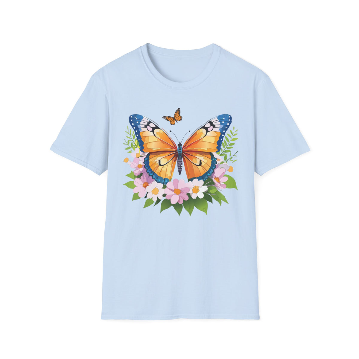 Monarch Butterfly Floral Butterfly Graphic Design Unisex 100 Cotton Gildan T-Shirt