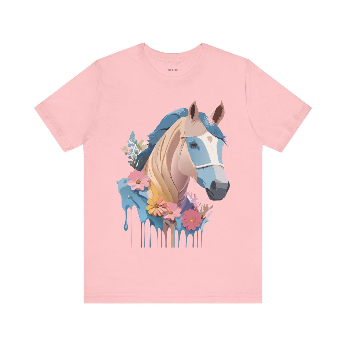 Horse Graphic Unisex Cotton Bella+Canvas Tee with Art Animal Design e308