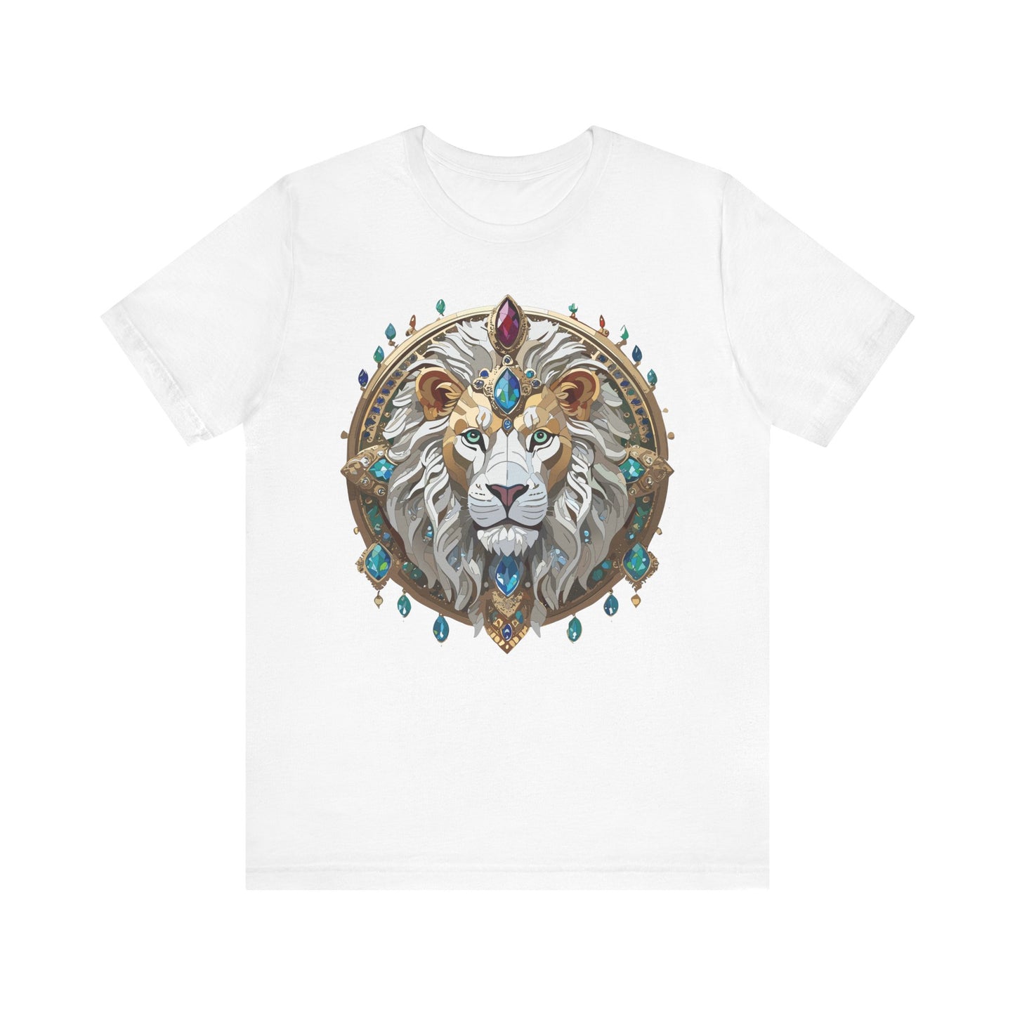Unisex Lion Graphic Tee, Animal Shirt, Tee Shirt with Lion, Medallion T-Shirt, Animal Medallion Tees