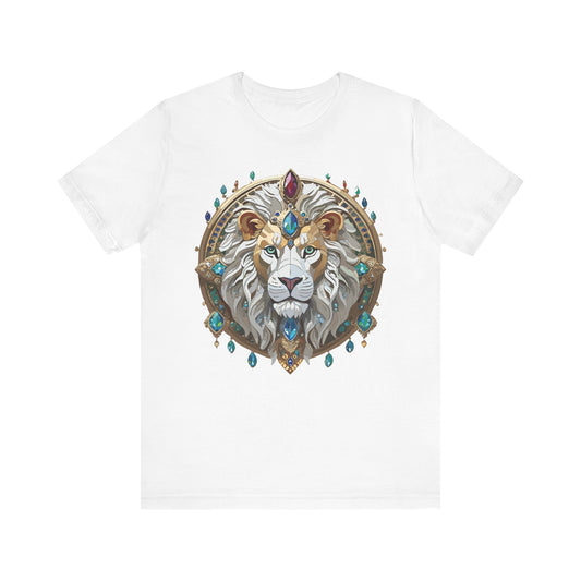 Unisex Lion Graphic Tee, Animal Shirt, Tee Shirt with Lion, Medallion T-Shirt, Animal Medallion Tees