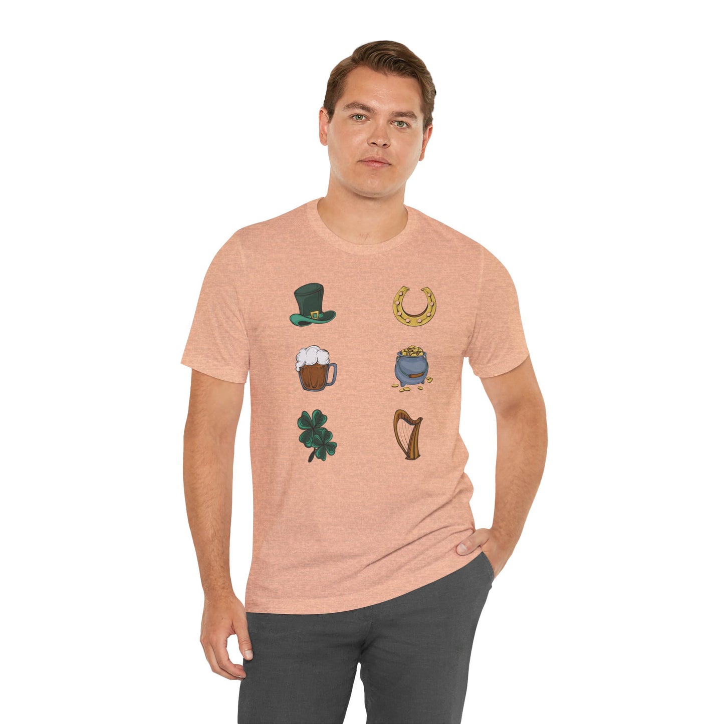 Unisex Cotton Tee Shirt with Lucky Prints