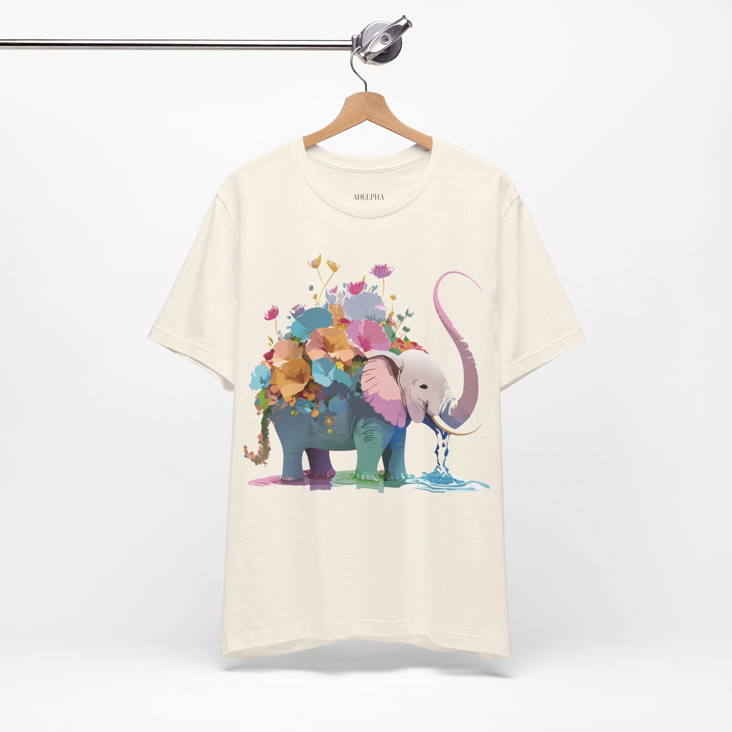 Adelpha Elephant Graphic Tee Unisex Short Sleeve Vintage Inspired Art Design Shirt