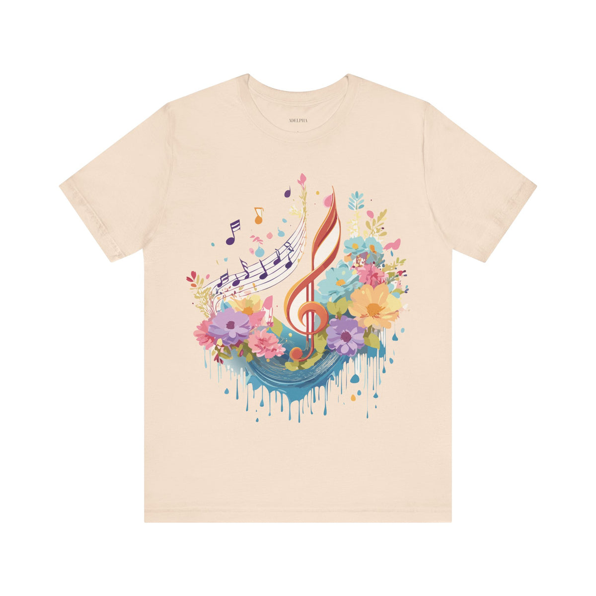 Music Graphic Unisex Cotton Bella+Canvas Tee with Art Design n189